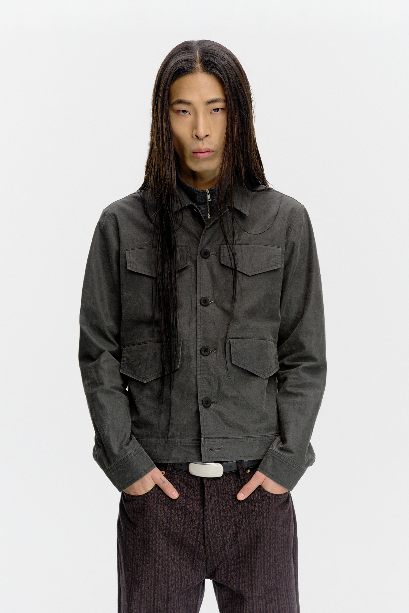 [SURFACE EDITION] FLANNEL 4-POCKET JACKET CHARCOAL