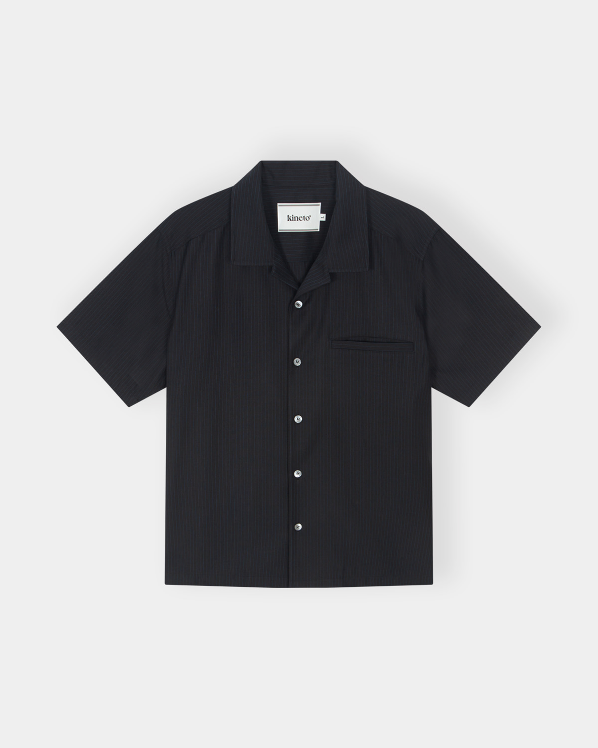 [kineto]t Refined Wool Stripe Shir_Black
