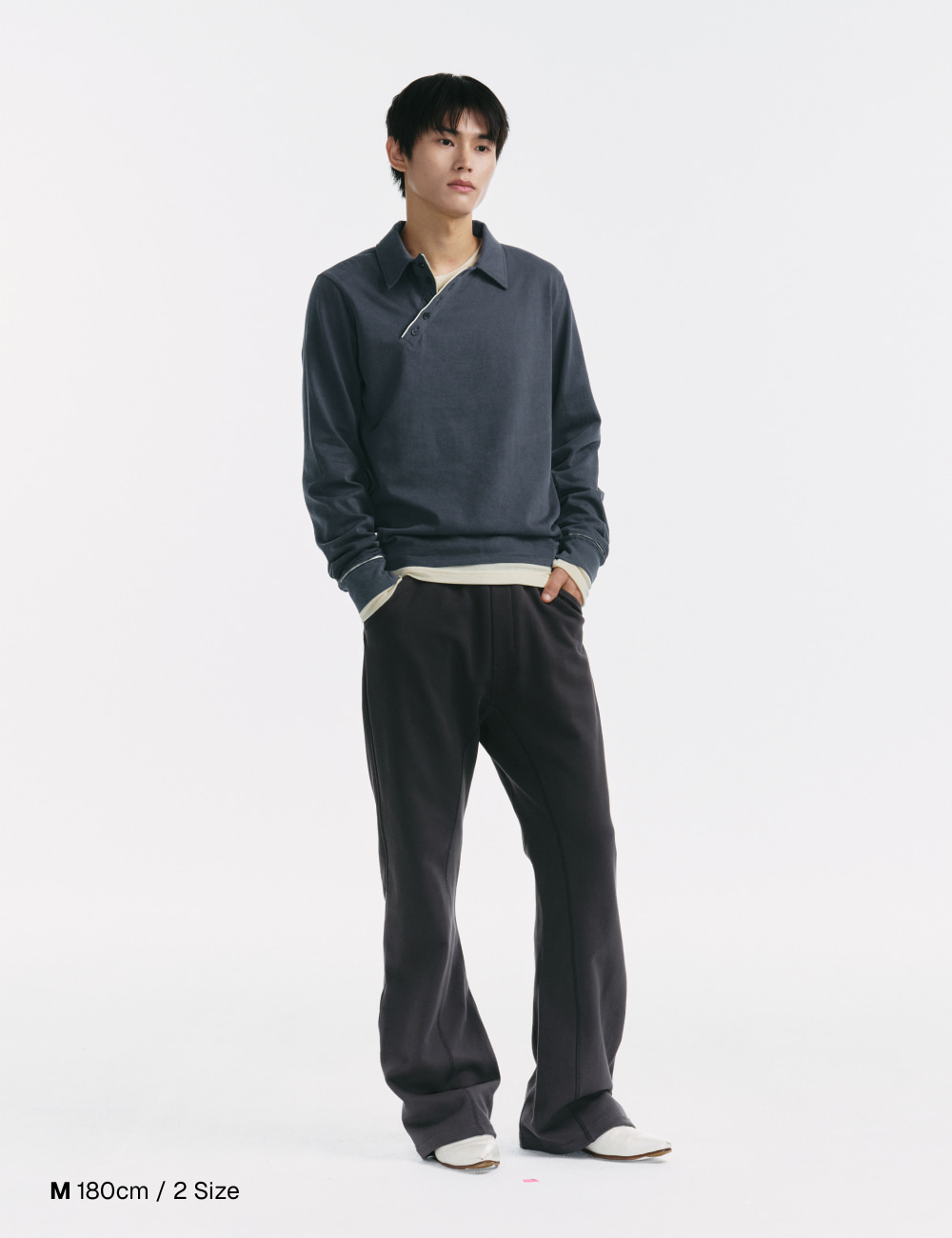 [GEN:RE] Pivot Tape Polo Shirt Navy