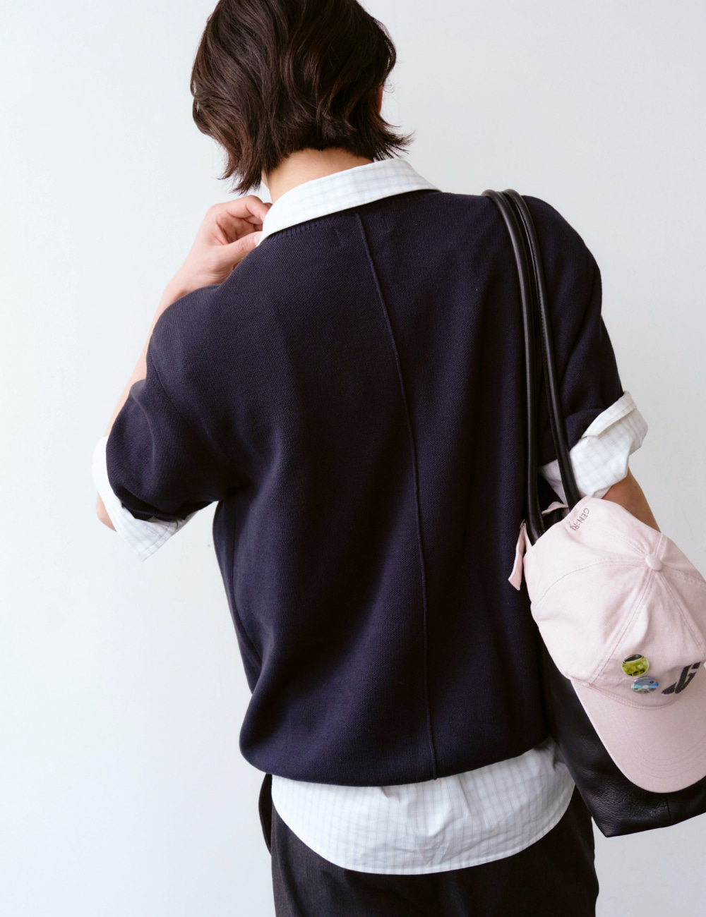 [GEN:RE] Your Way Slit Half Knit Navy
