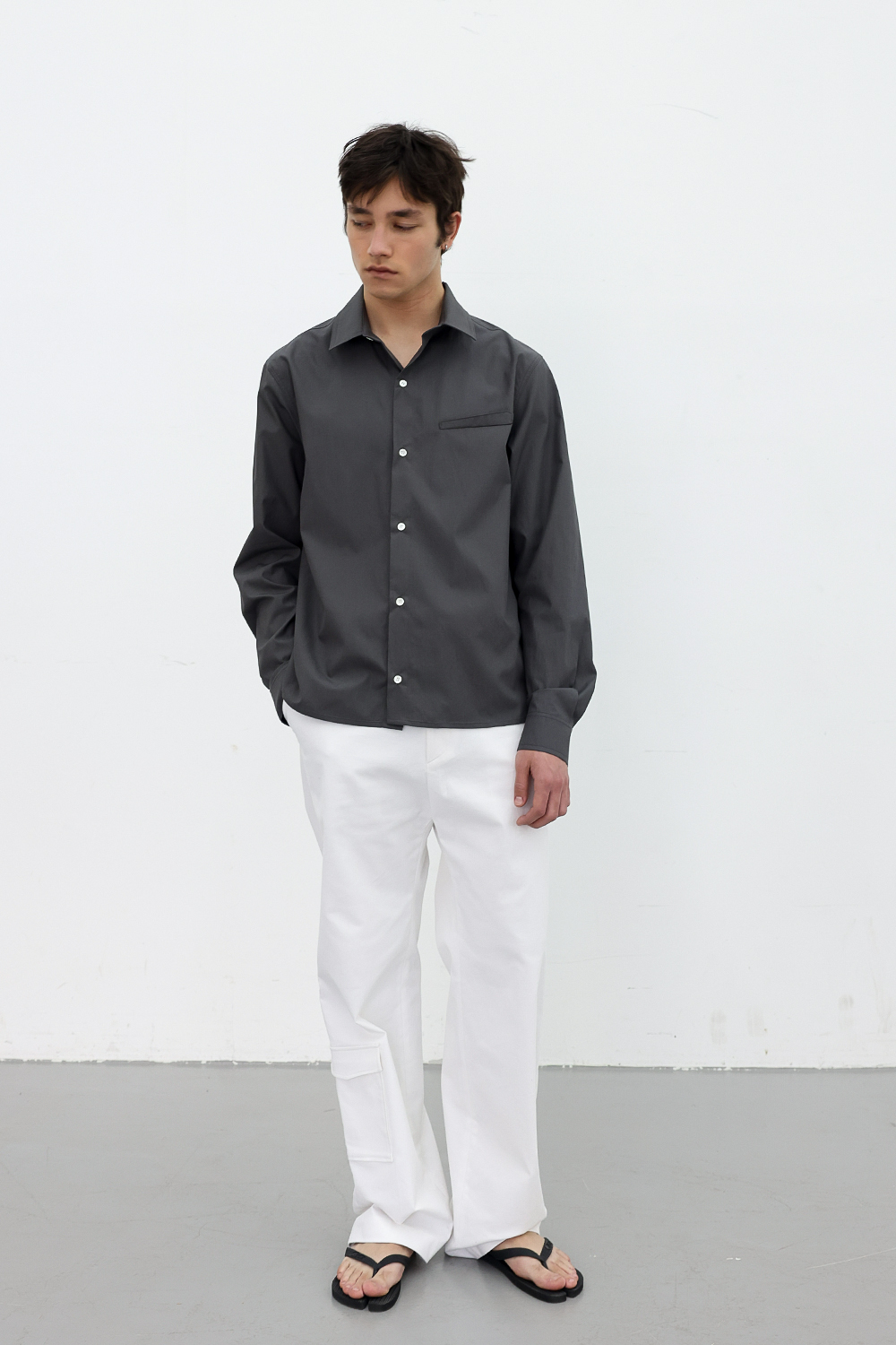 [ANYTIME LOREAK] FREESIA BLOOM SHIRT - CHARCOAL