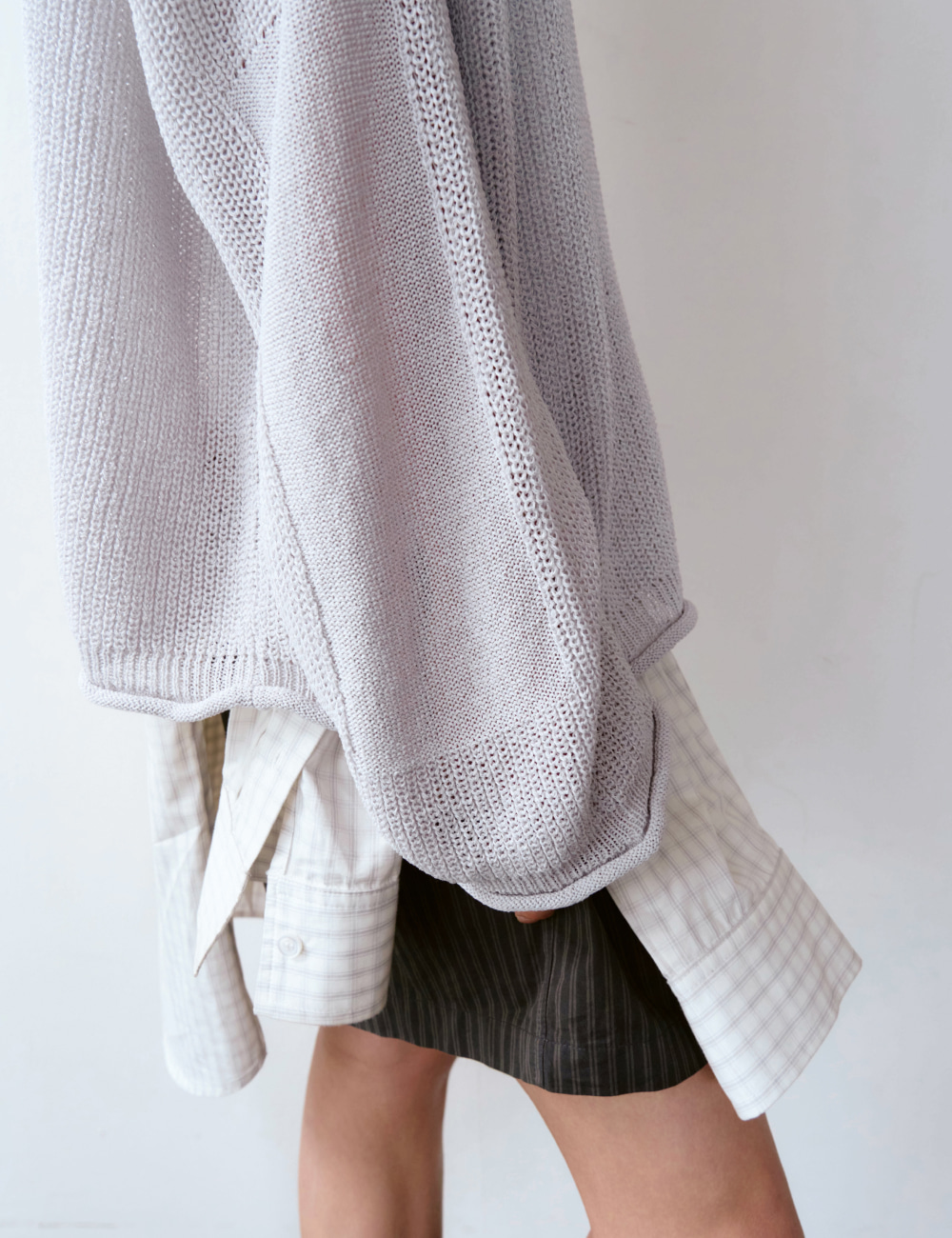 [GEN:RE] Canopy Mesh Knit Light Gray