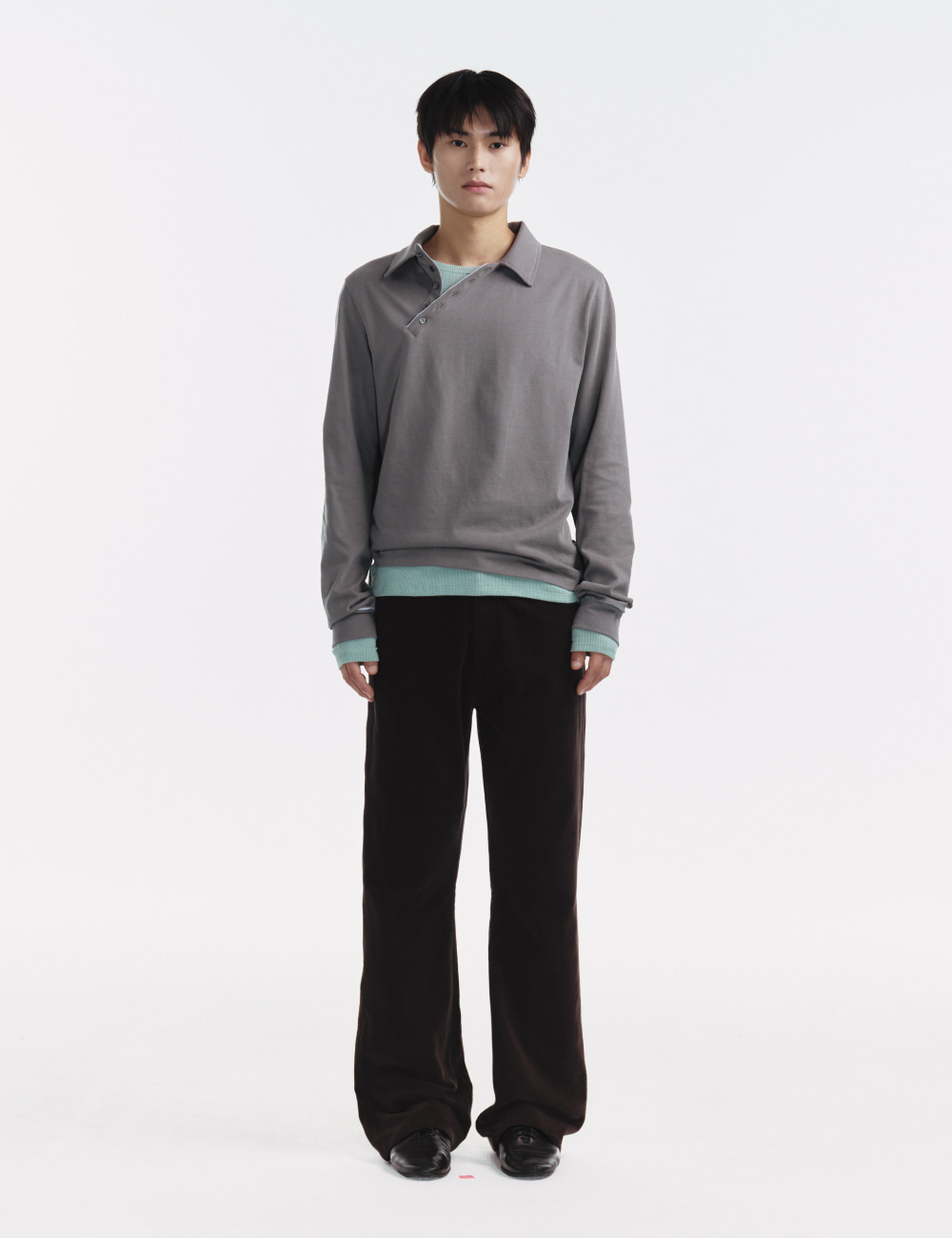 [GEN:RE] Pivot Tape Polo Shirt Navy Grey