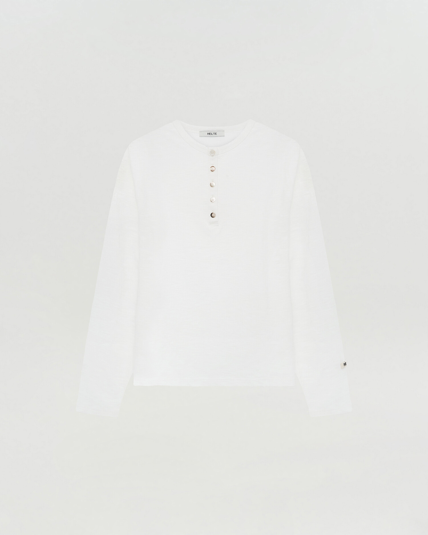 [HEUTE] BASE SLUB HENLEY NECK T-SHIRT (WHITE)
