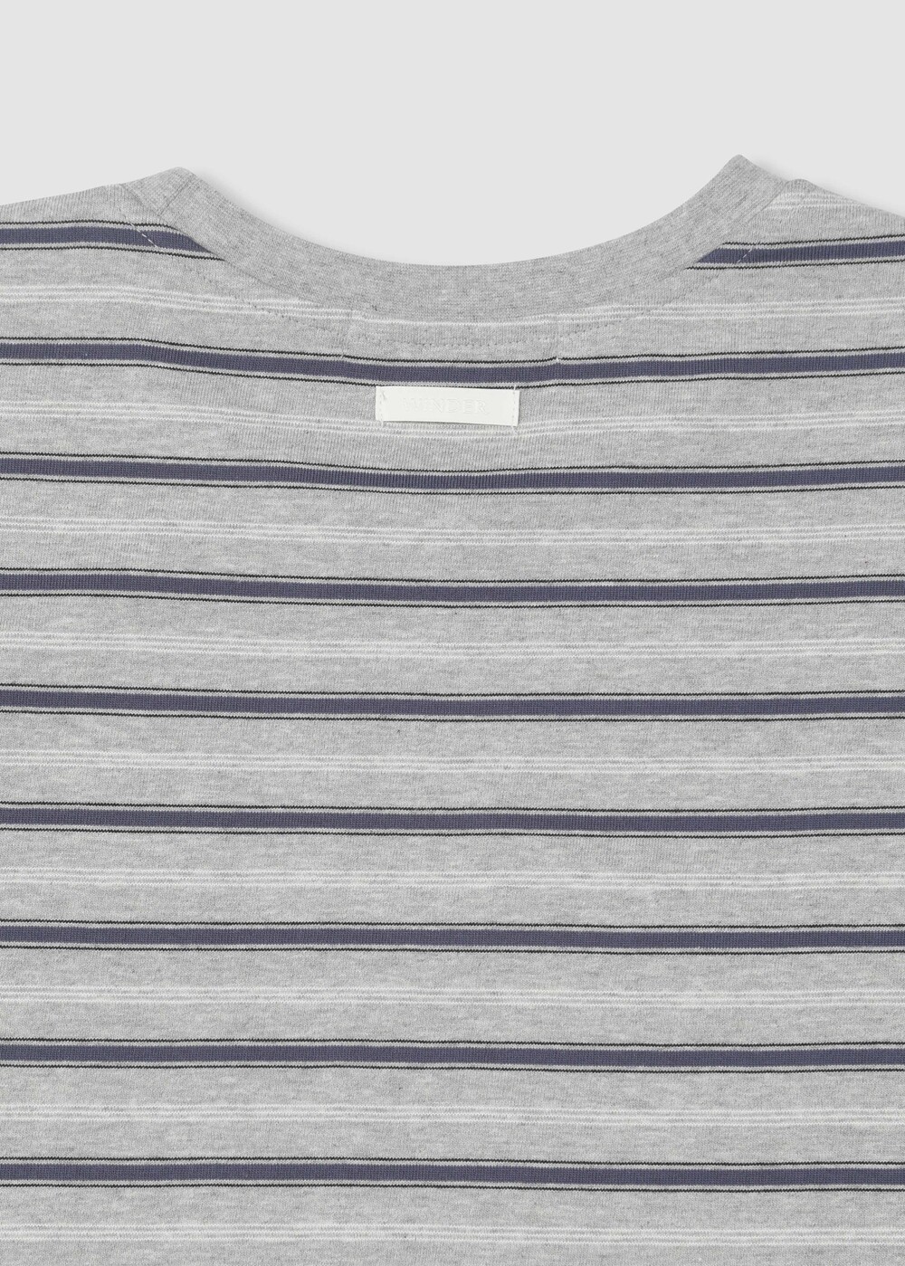 [WINDER] STRIPED COTTON TOP - BLUE / MELANGE