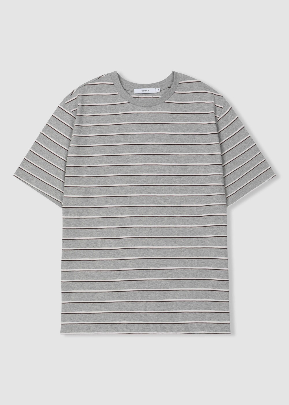 [WINDER] STRIPED COTTON TOP - BROWN / MELANGE
