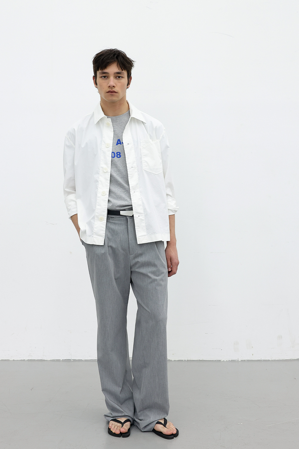 [ANYTIME LOREAK] AIRY WASHED SHIRT -WHITE