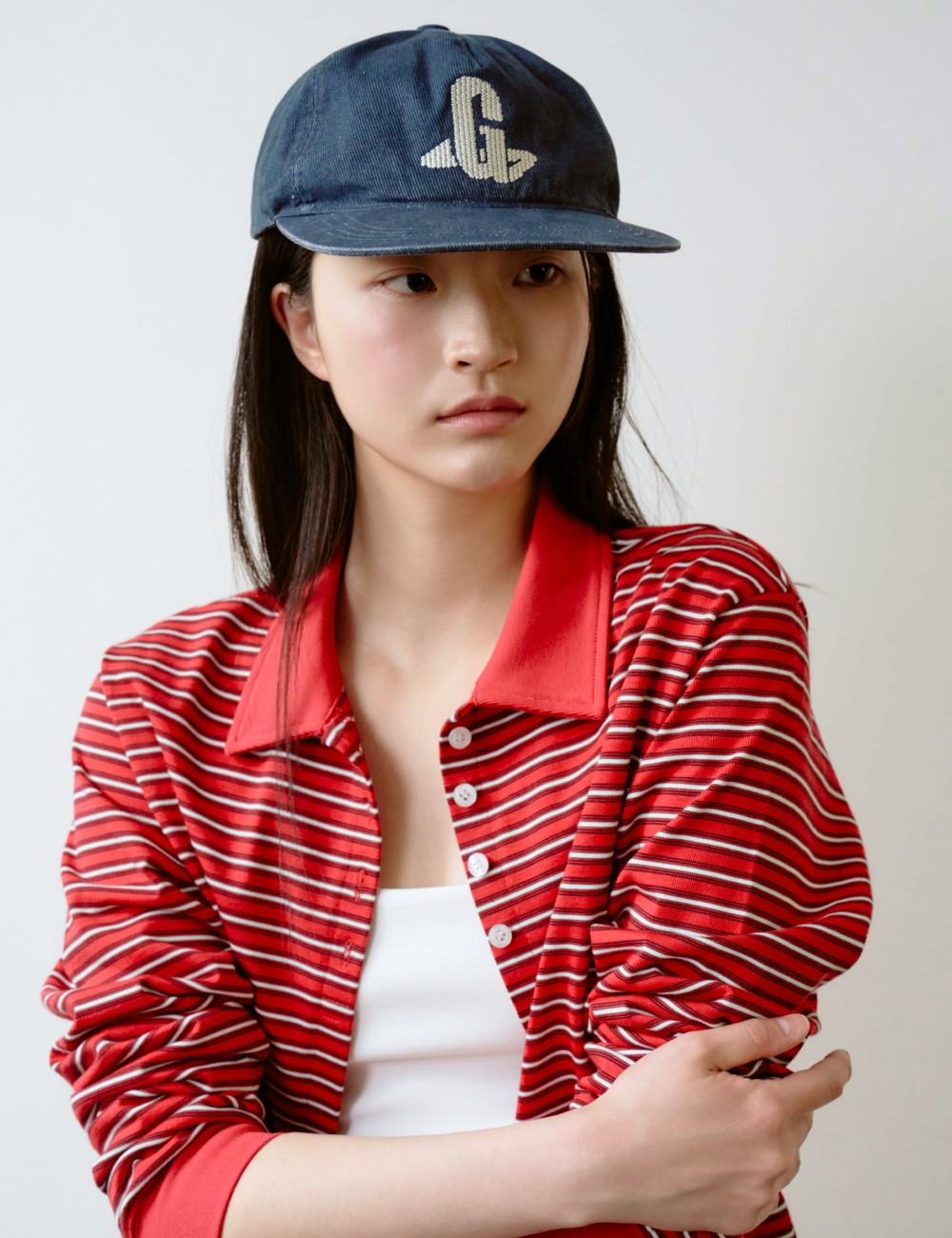 [GEN:RE] Play Homage Washed Ball Cap Navy