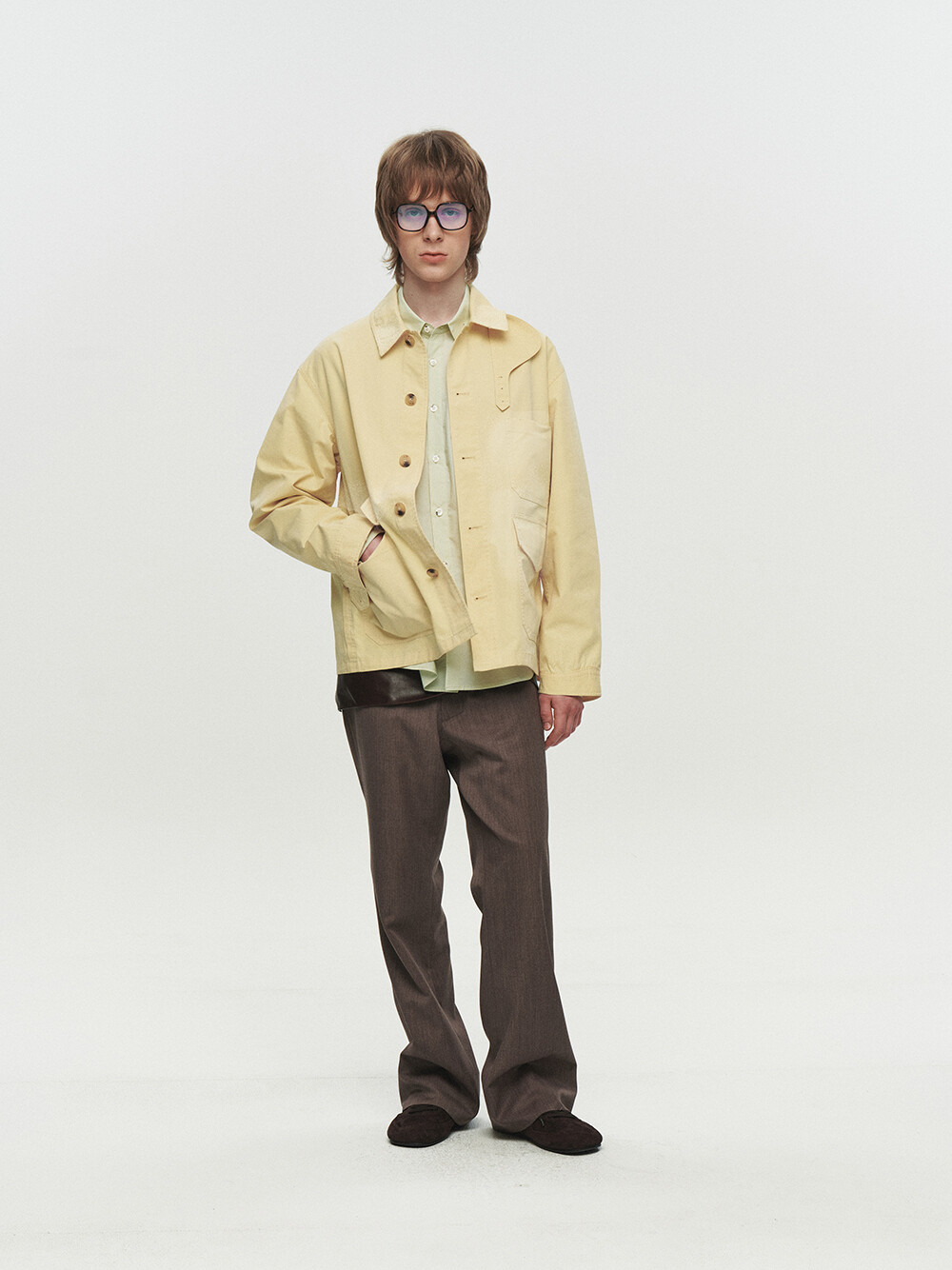 [HEUTE] CONTRAST COLLAR FIELD JACKET (YELLOW)