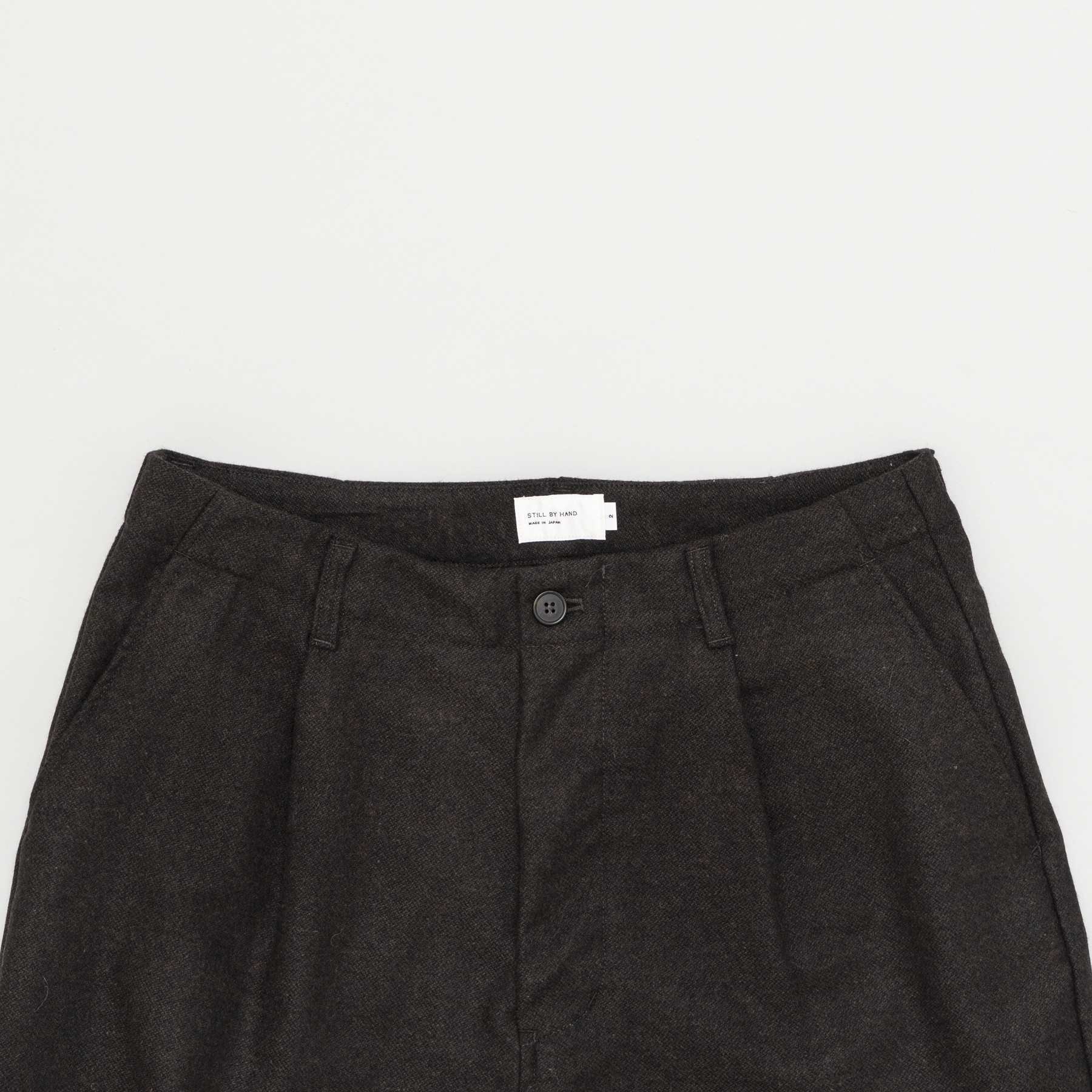 [STILL BY HAND] PT08263OS- W/N wide pants DARK BROWN