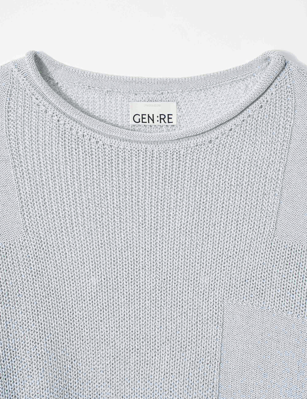 [GEN:RE] Canopy Mesh Knit Light Gray