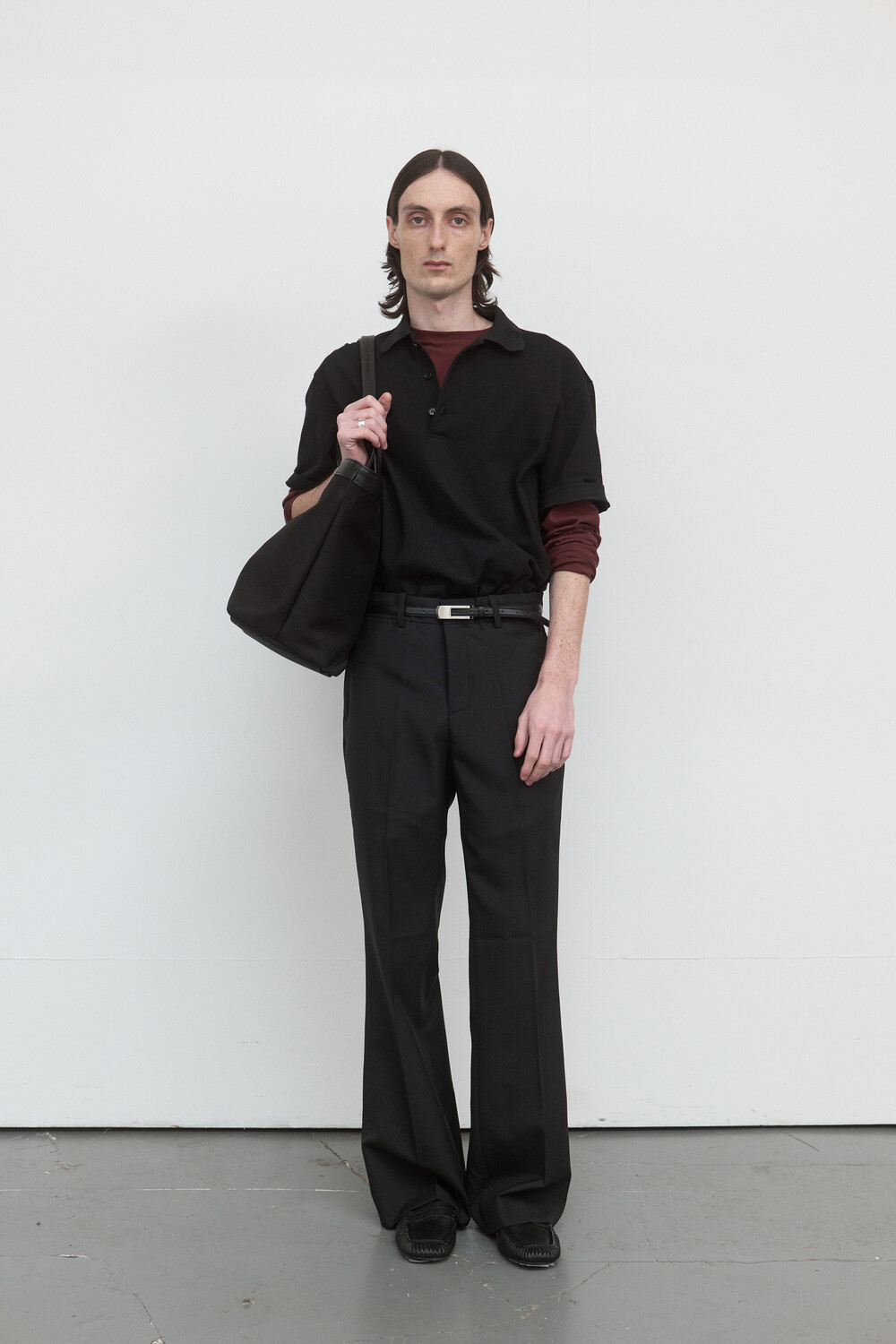 [WINDER] CLASSIC PIQUE TOP - BLACK