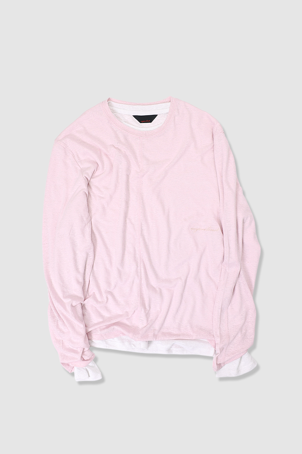 [ANYTIME LOREAK] CAMELLIA LAYERED TEE - WHITE/PINK
