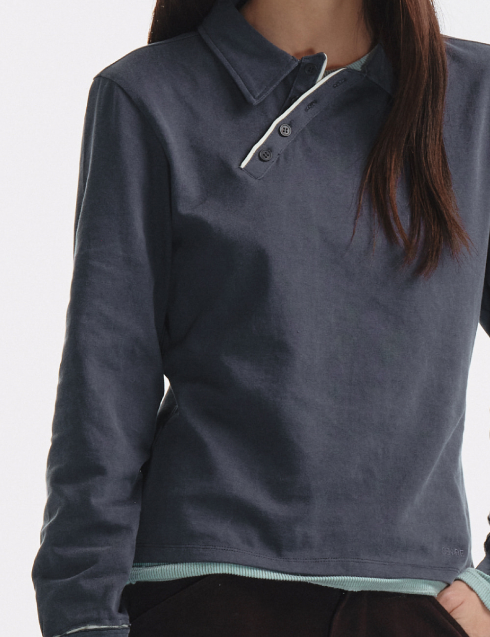 [GEN:RE] Pivot Tape Polo Shirt Navy