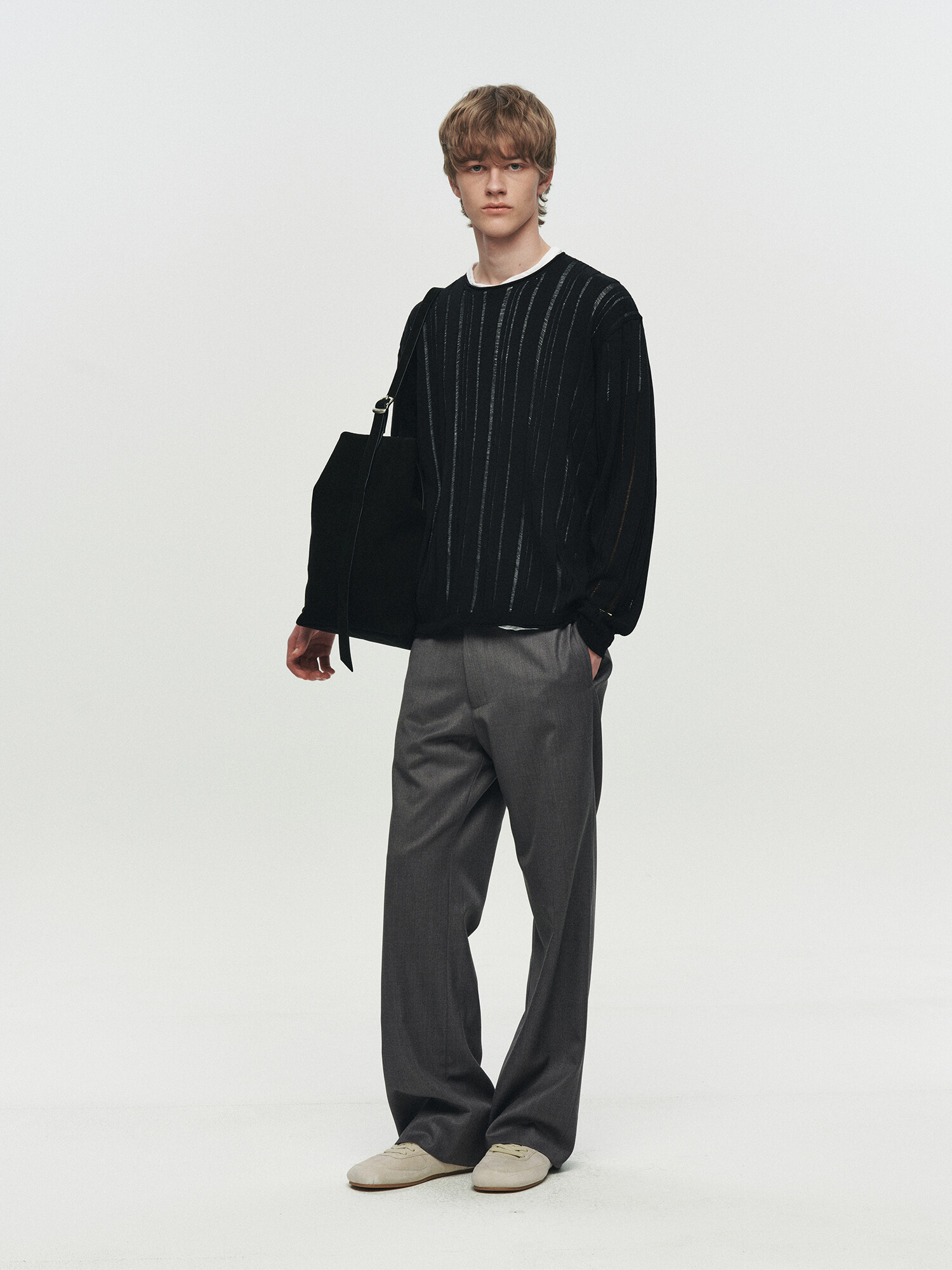 [HEUTE] CASHMERE WOOL V NECK KNIT (BLUE) 복제