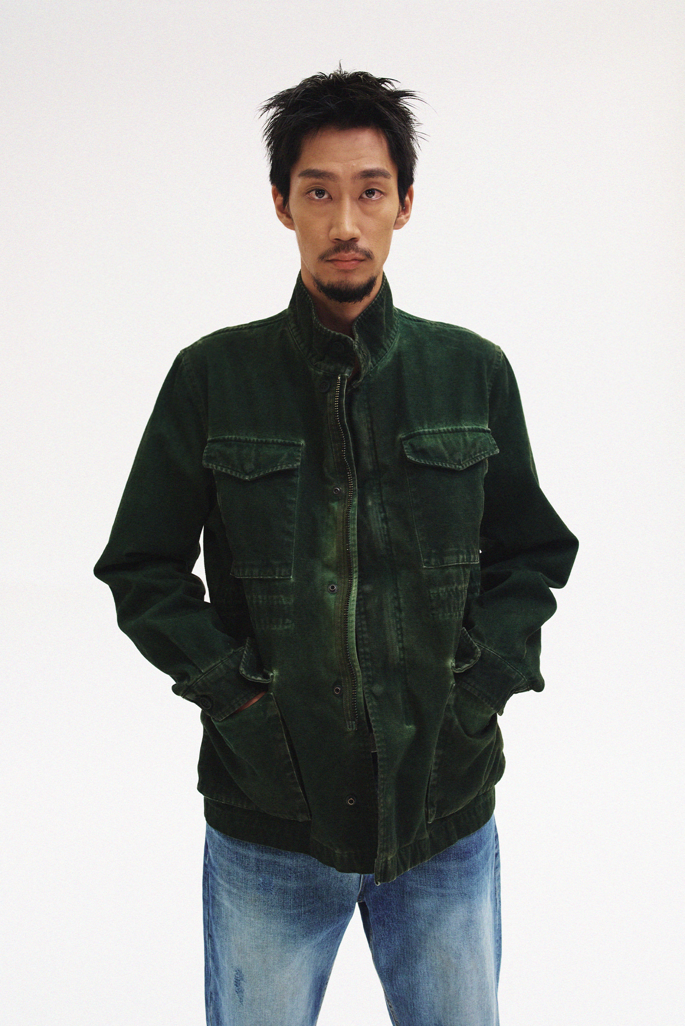 [SURFACE EDITION] OVERDYED FIELD JACKET WASHED GREEN