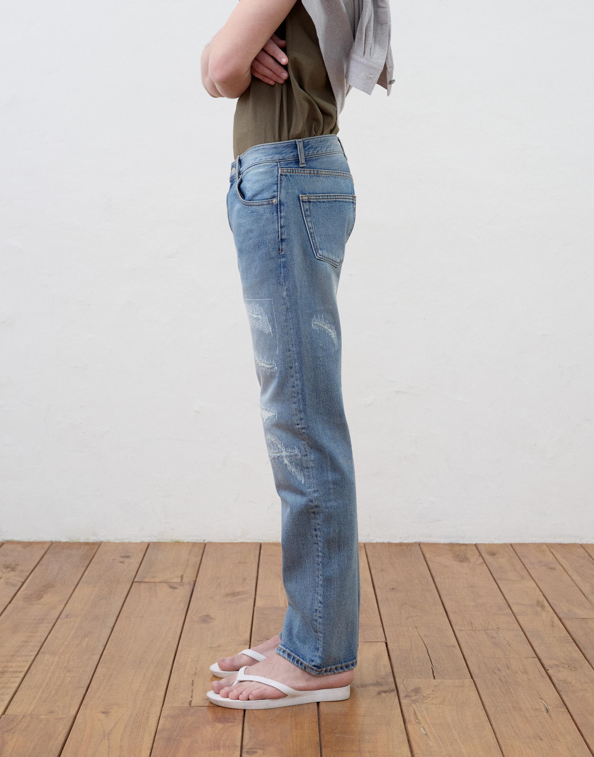 [MOOMYUNG] 60'S DISTRESSED STRAIGHT DENIM