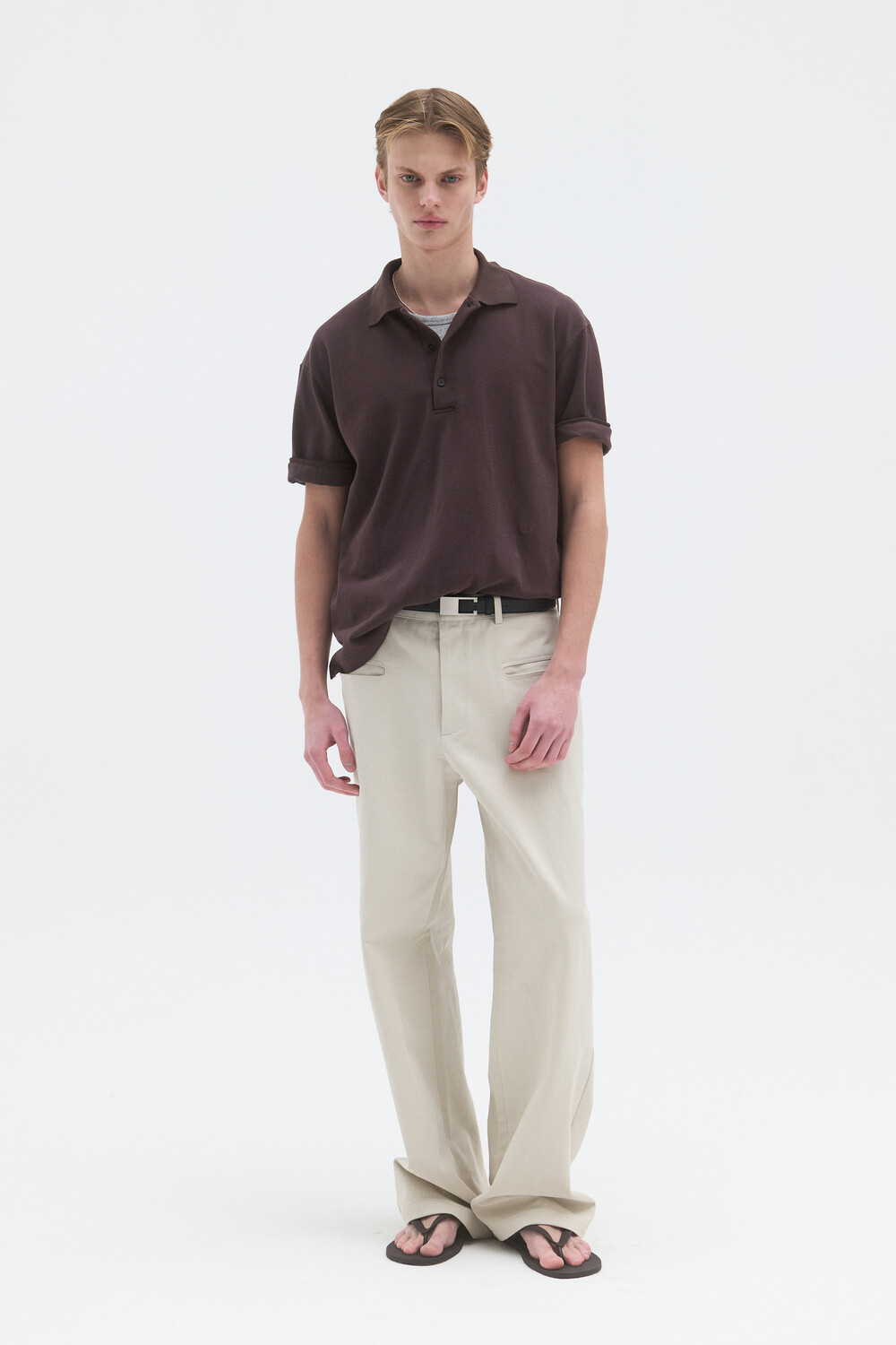 [WINDER] CLASSIC PIQUE TOP - VINTAGE BROWN