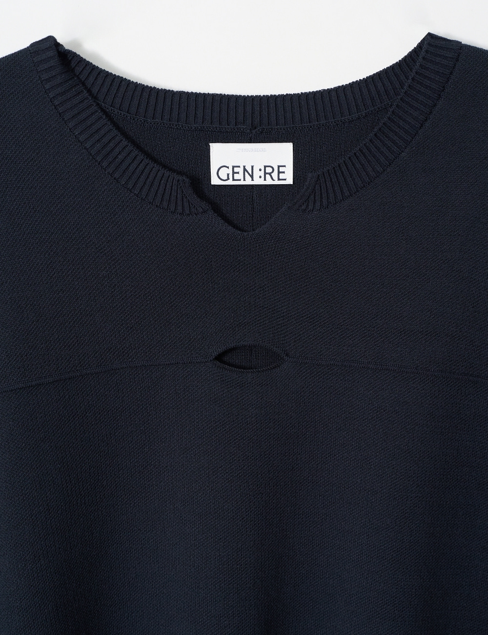 [GEN:RE] Your Way Slit Half Knit Navy