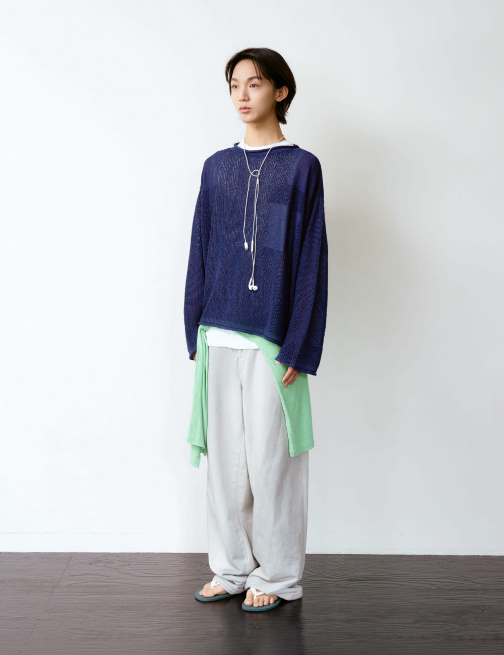 [GEN:RE] Canopy Mesh Knit Navy