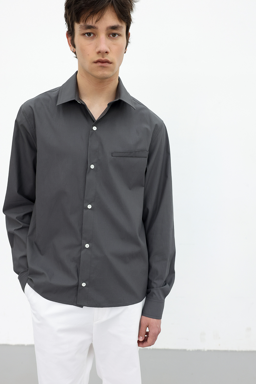 [ANYTIME LOREAK] FREESIA BLOOM SHIRT - CHARCOAL
