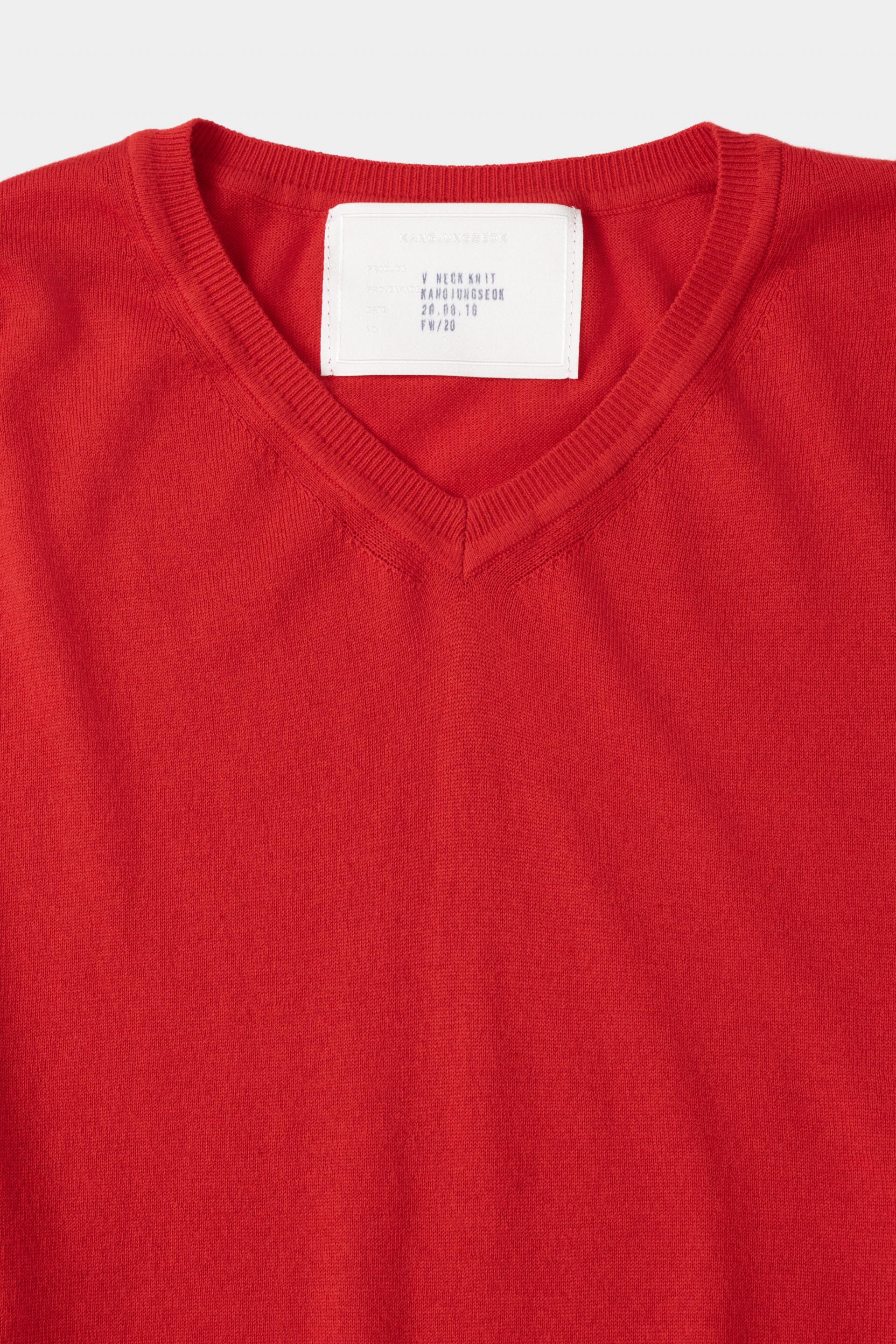 [KANGJUNGSEOK] V NECK KNIT RED