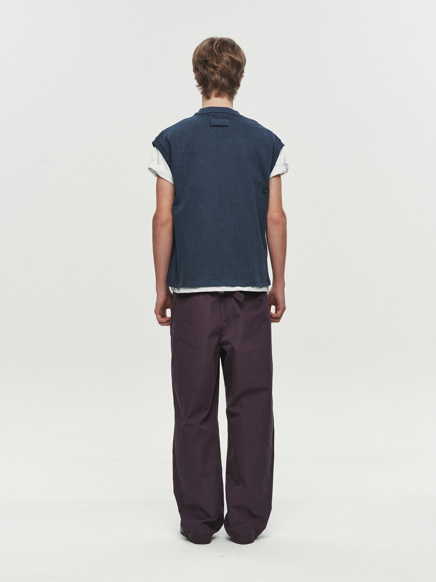 [HEUTE] CURVE LINE WIDE PANTS (PURPLE)