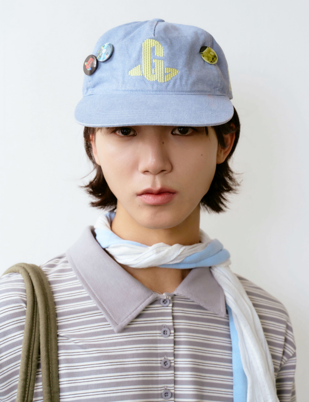 [GEN:RE] Play Homage Washed Ball Cap Sky Blue
