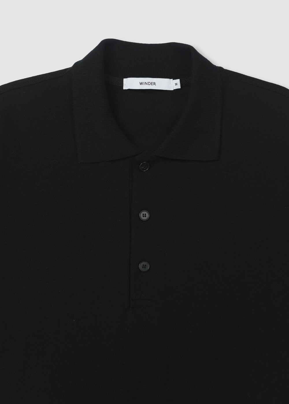 [WINDER] CLASSIC PIQUE TOP - BLACK