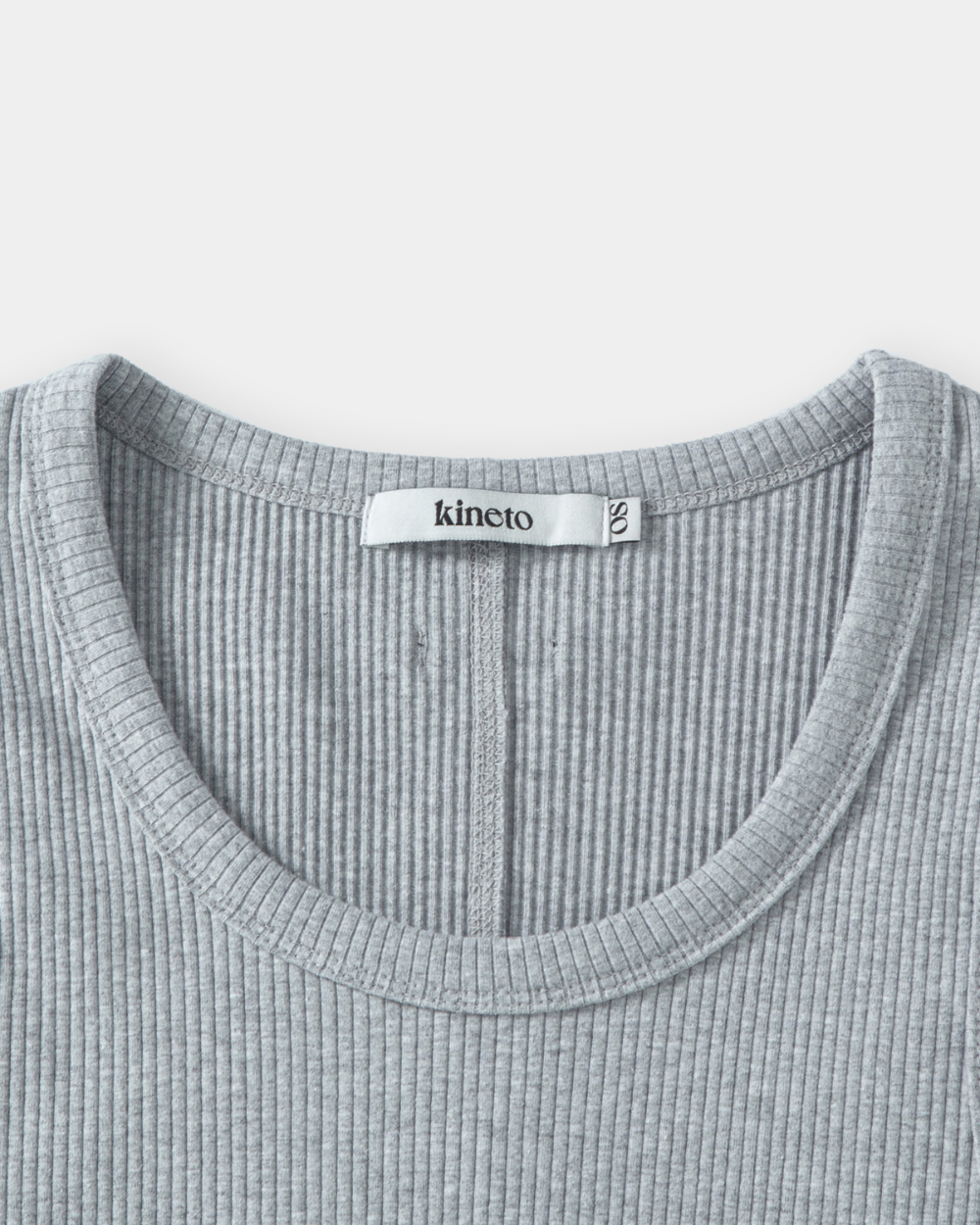 [kineto] Sleek Ribbed Sleeveless Top_Melange Grey