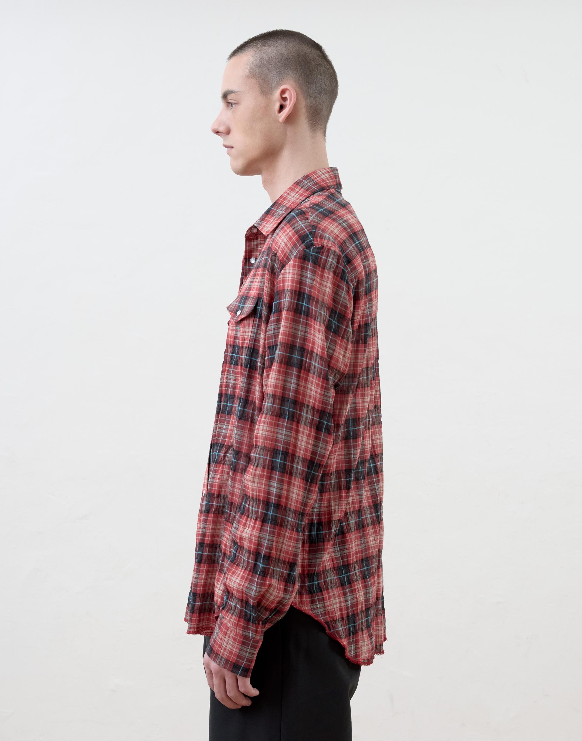 [MOOMYUNG] ‘Keanu’ CHECKED WESTERN SHIRT (RED CHECK)
