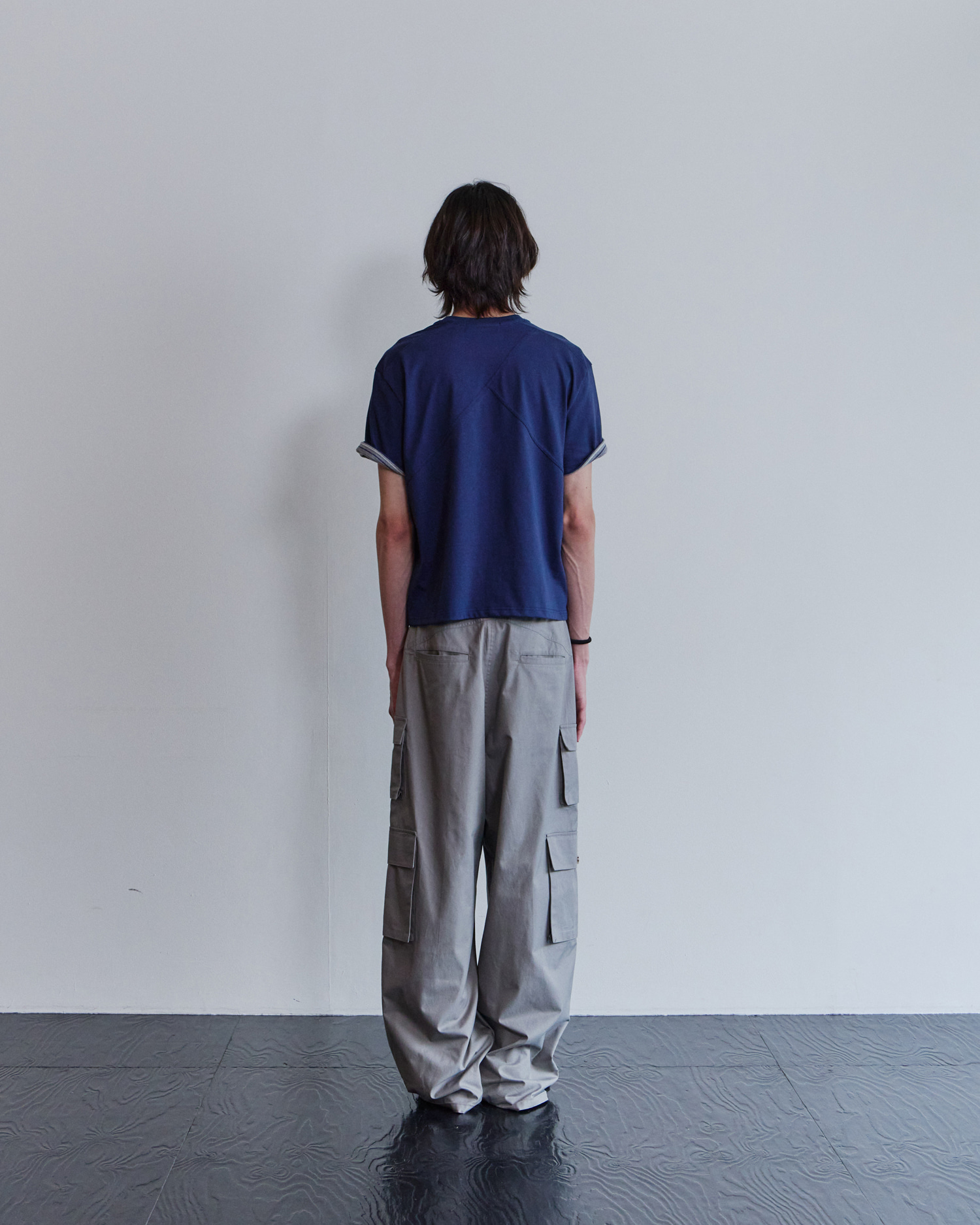[WAVINESS] Stripe Layered T-shirts - Navy