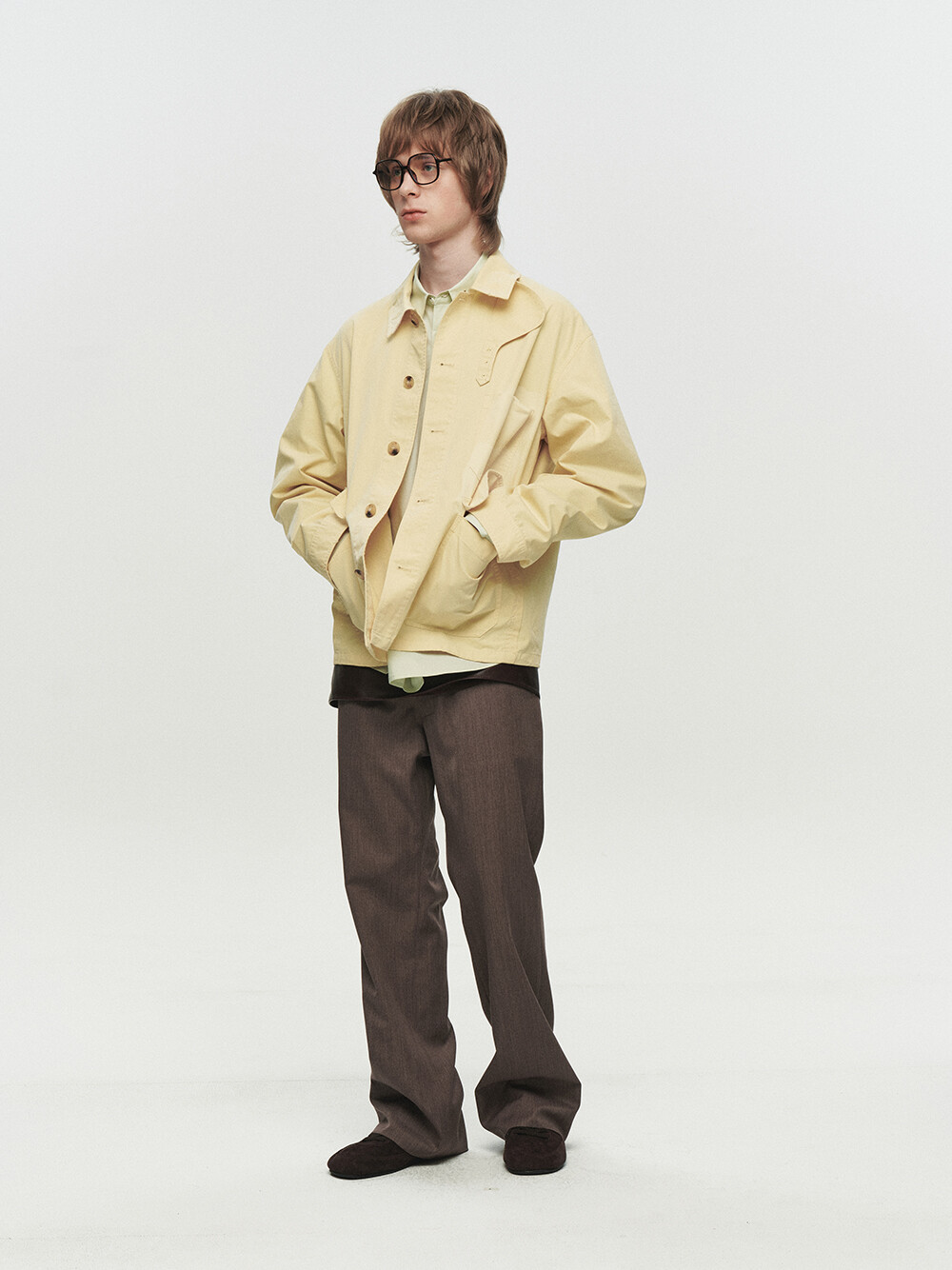 [HEUTE] CONTRAST COLLAR FIELD JACKET (YELLOW)