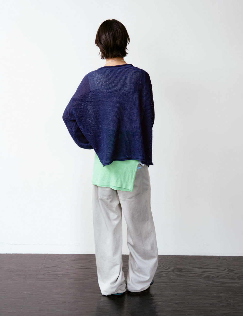 [GEN:RE] Canopy Mesh Knit Navy