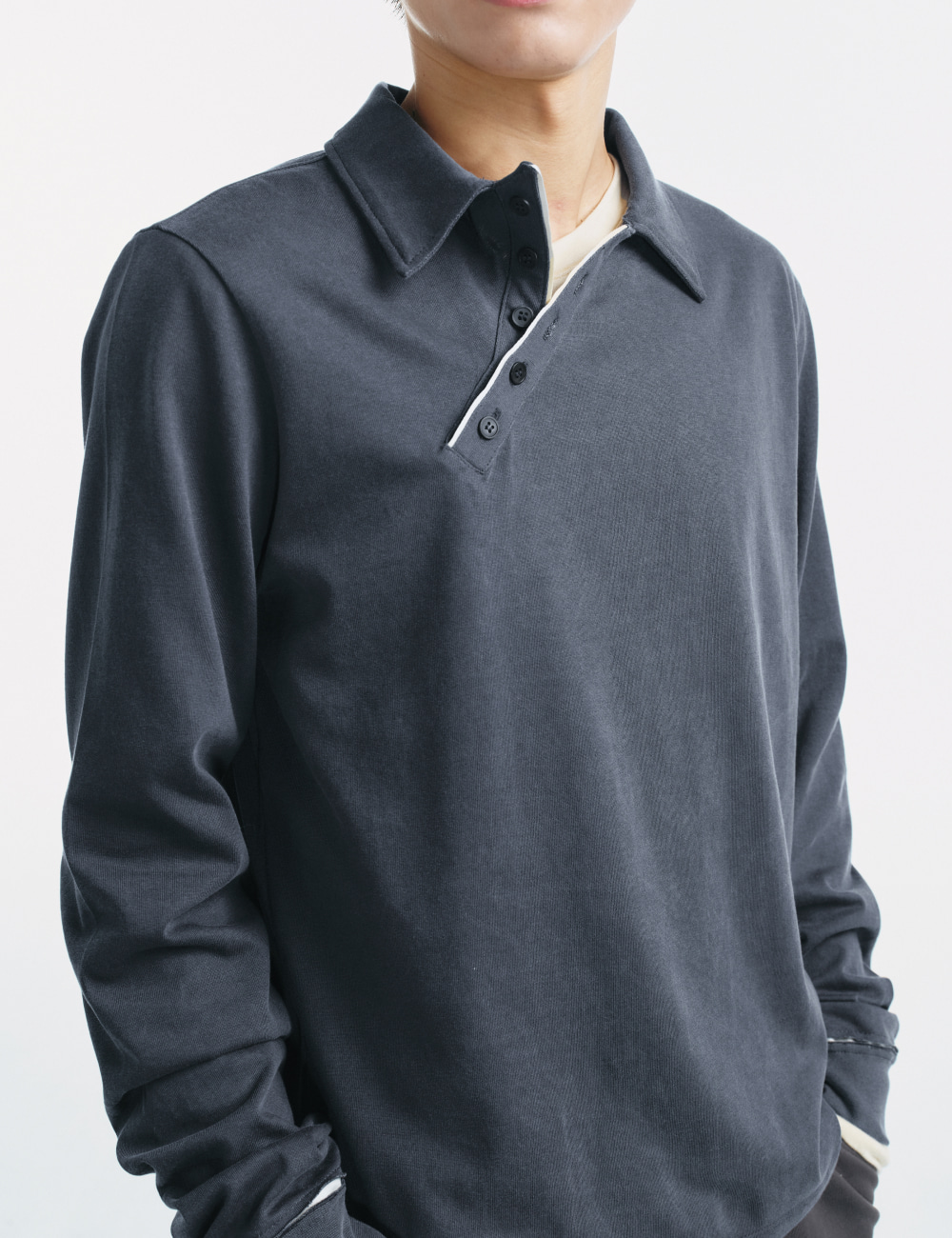 [GEN:RE] Pivot Tape Polo Shirt Navy