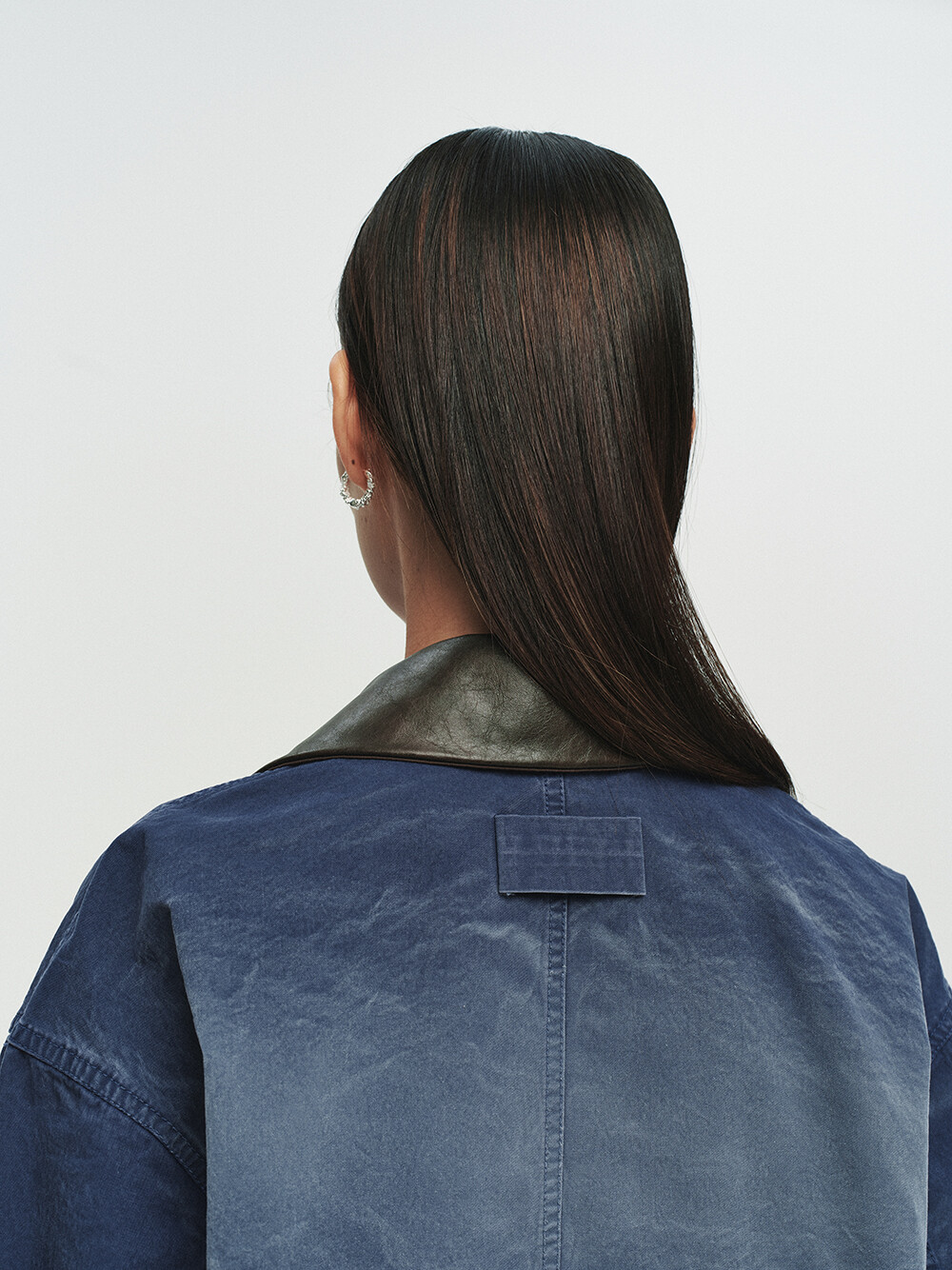 [HEUTE] CONTRAST COLLAR FIELD JACKET (NAVY)