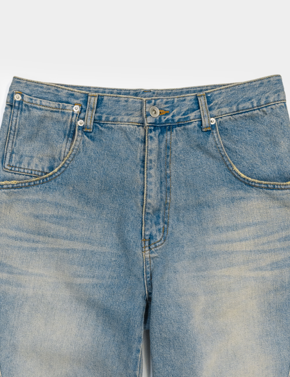 [GEN:RE] Contour Semi Flare Denim Pants Light Blue