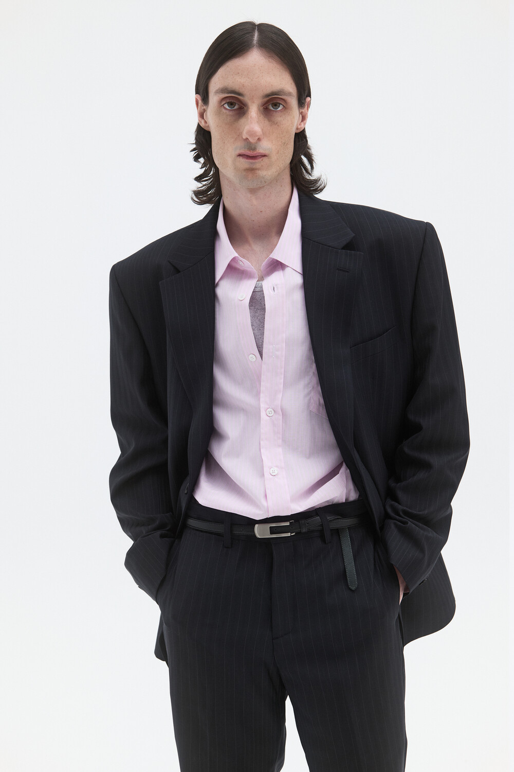 [WINDER] CORE SINGLE TAILORED JACKET -STRIPE DEEP NAVY