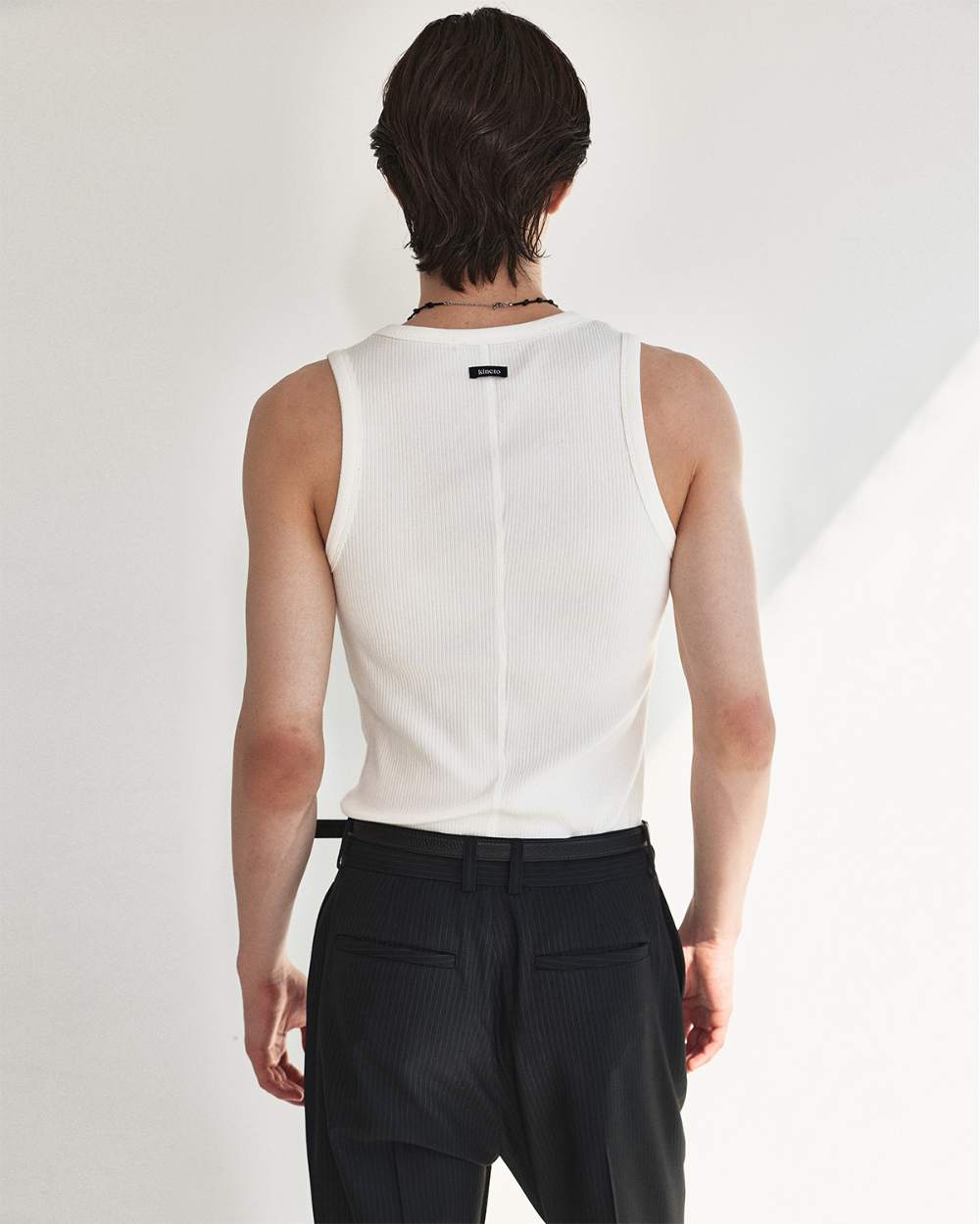 [kineto] Lustre Relaxed Wool Flare Pants_Stripe Black