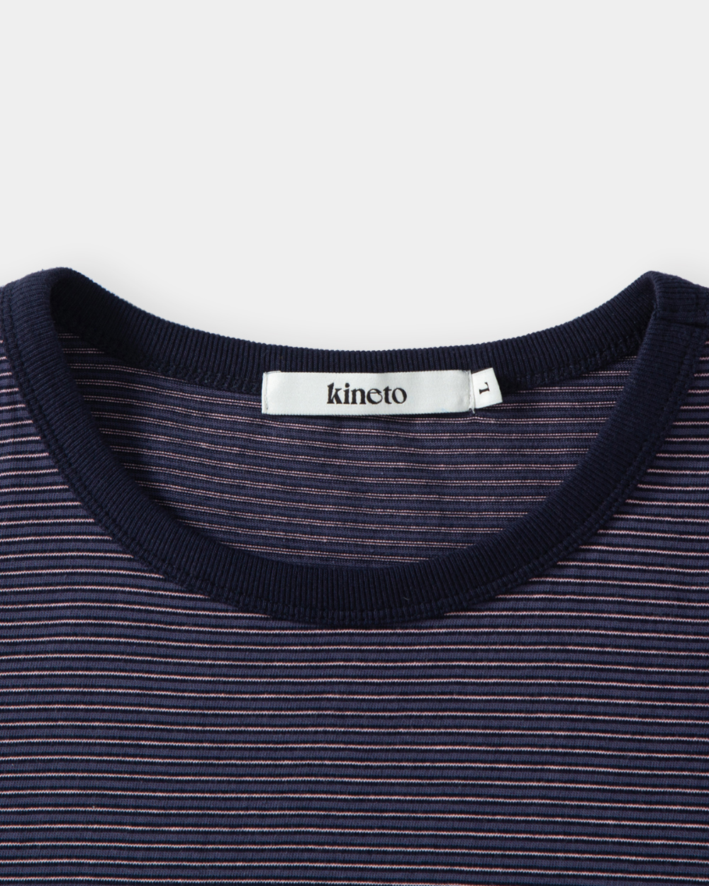[kineto] Blend Stripe Cotton T-Shirt_Multi Purple