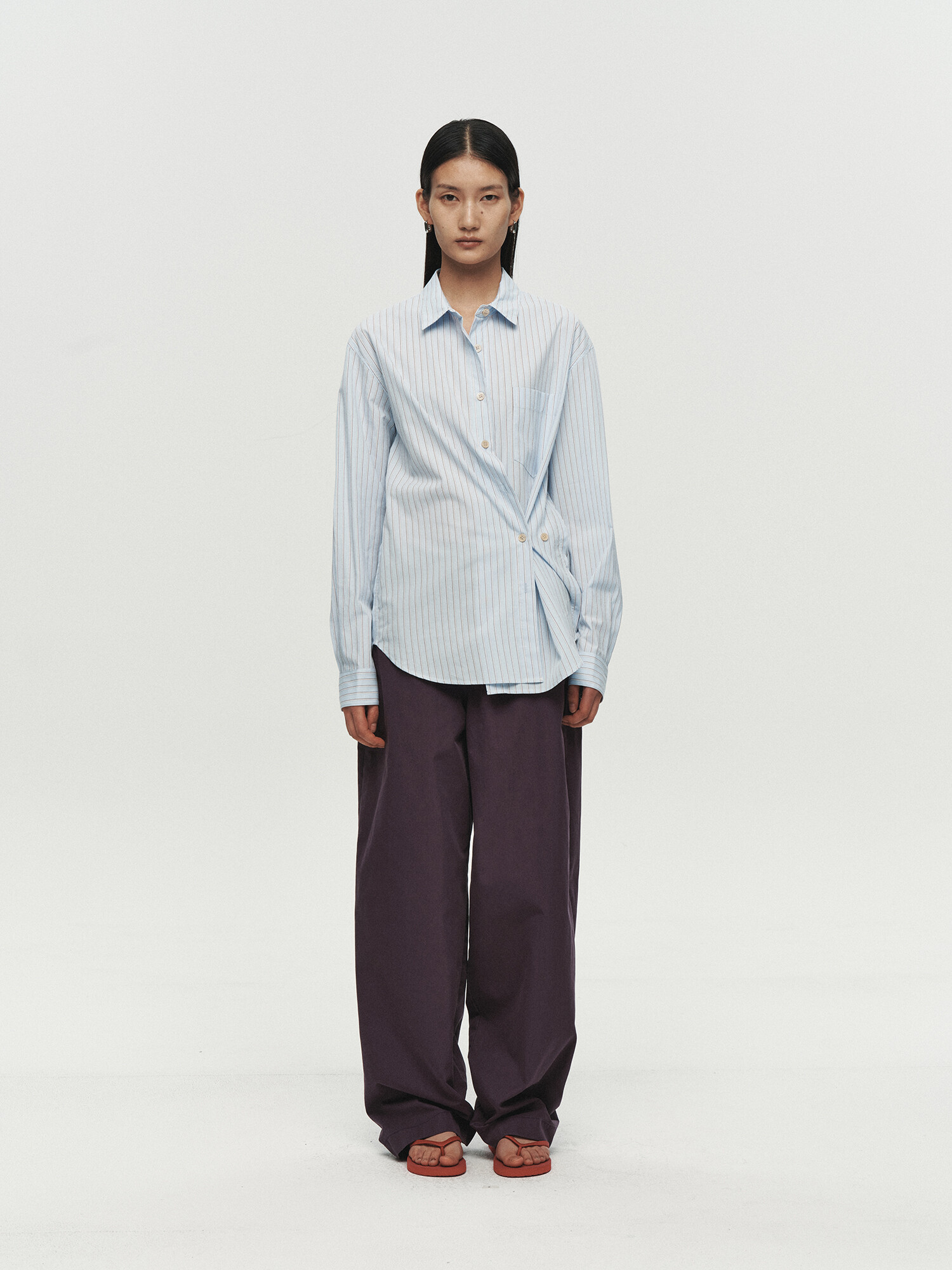 [HEUTE] CURVE LINE WIDE PANTS (PURPLE)