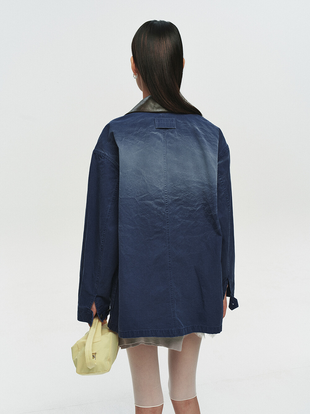 [HEUTE] CONTRAST COLLAR FIELD JACKET (NAVY)