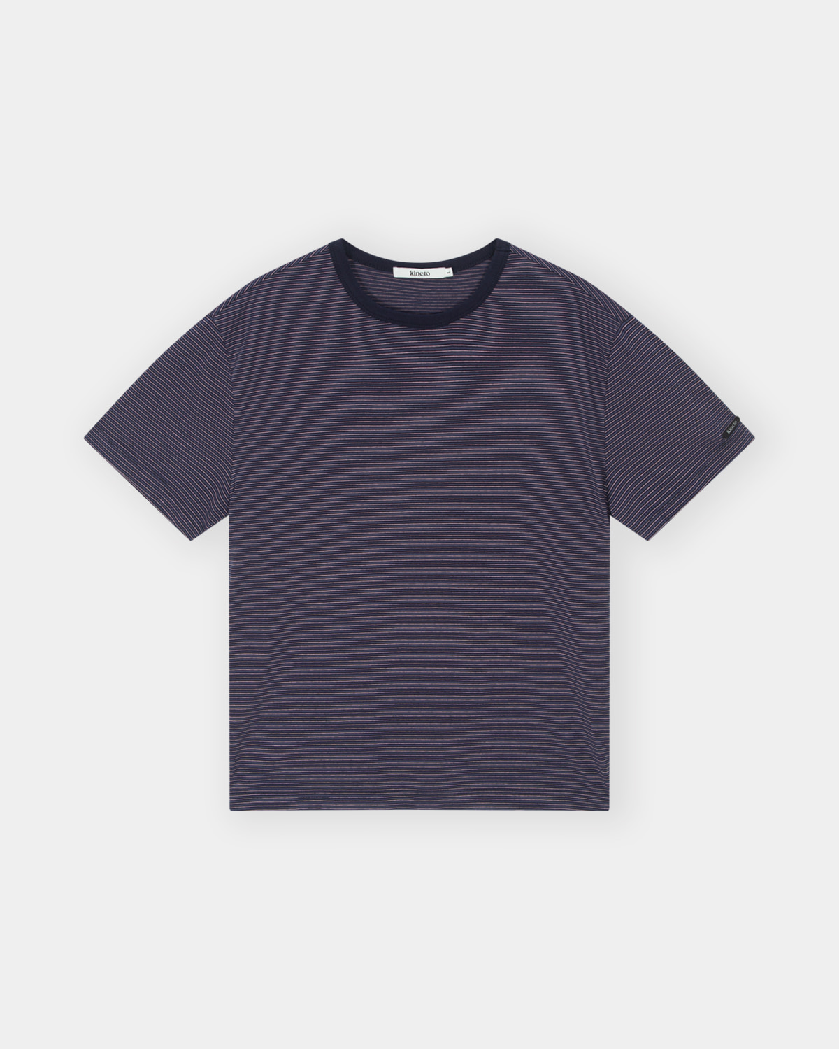 [kineto] Blend Stripe Cotton T-Shirt_Multi Purple