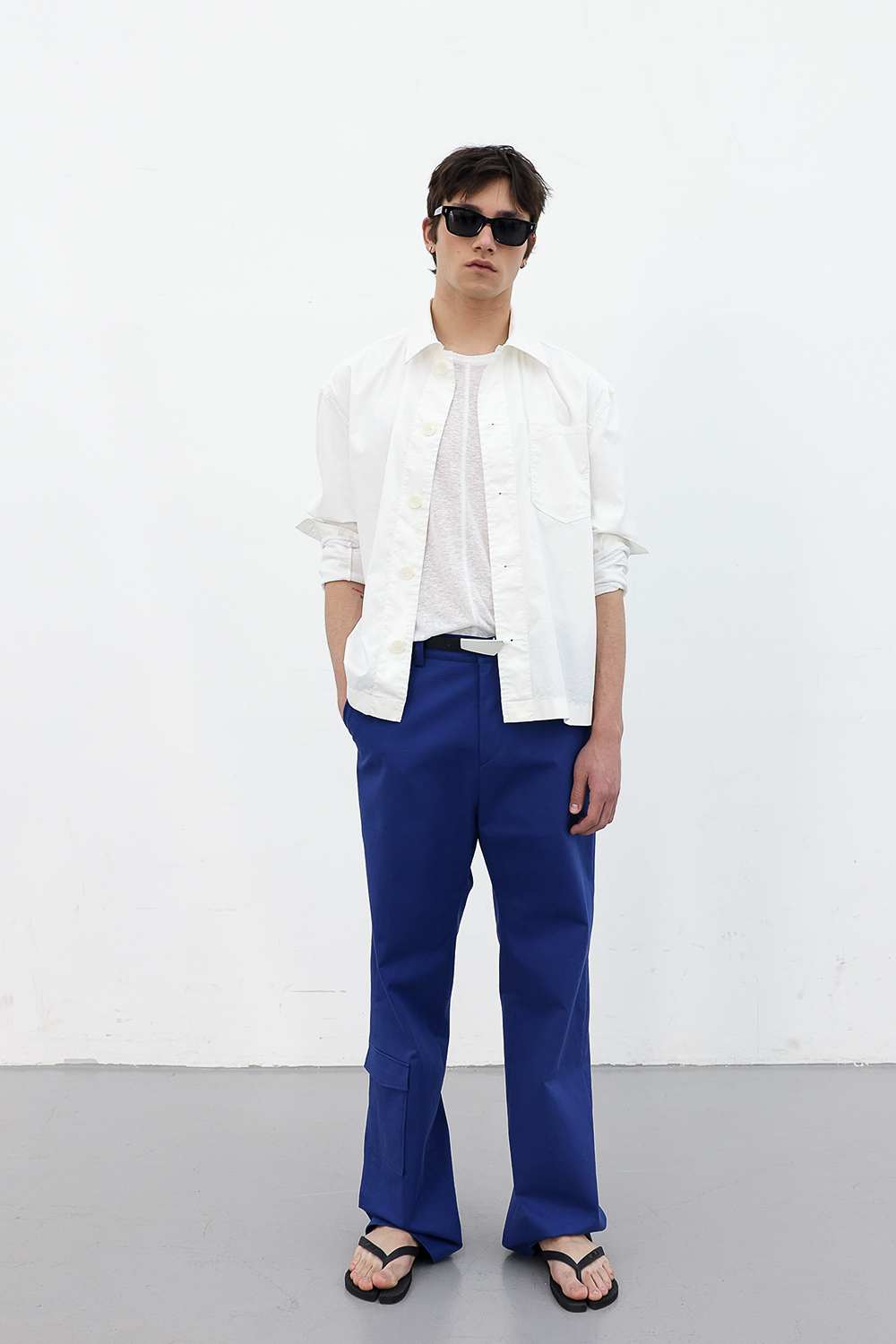 [ANYTIME LOREAK] AIRY WASHED SHIRT -WHITE
