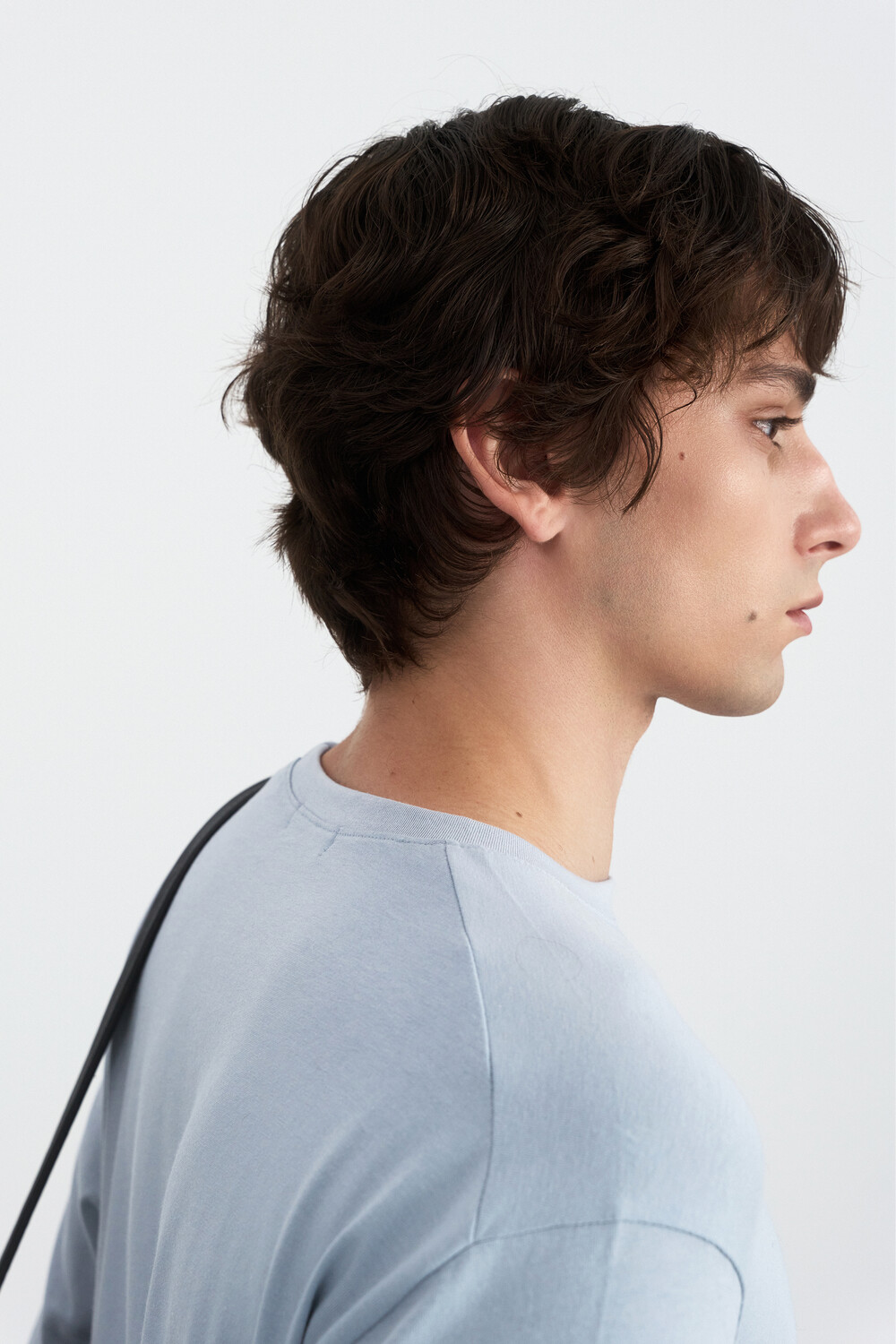 [WINDER] MODAL BLEND JERSEY TOP -DUSTY BLUE