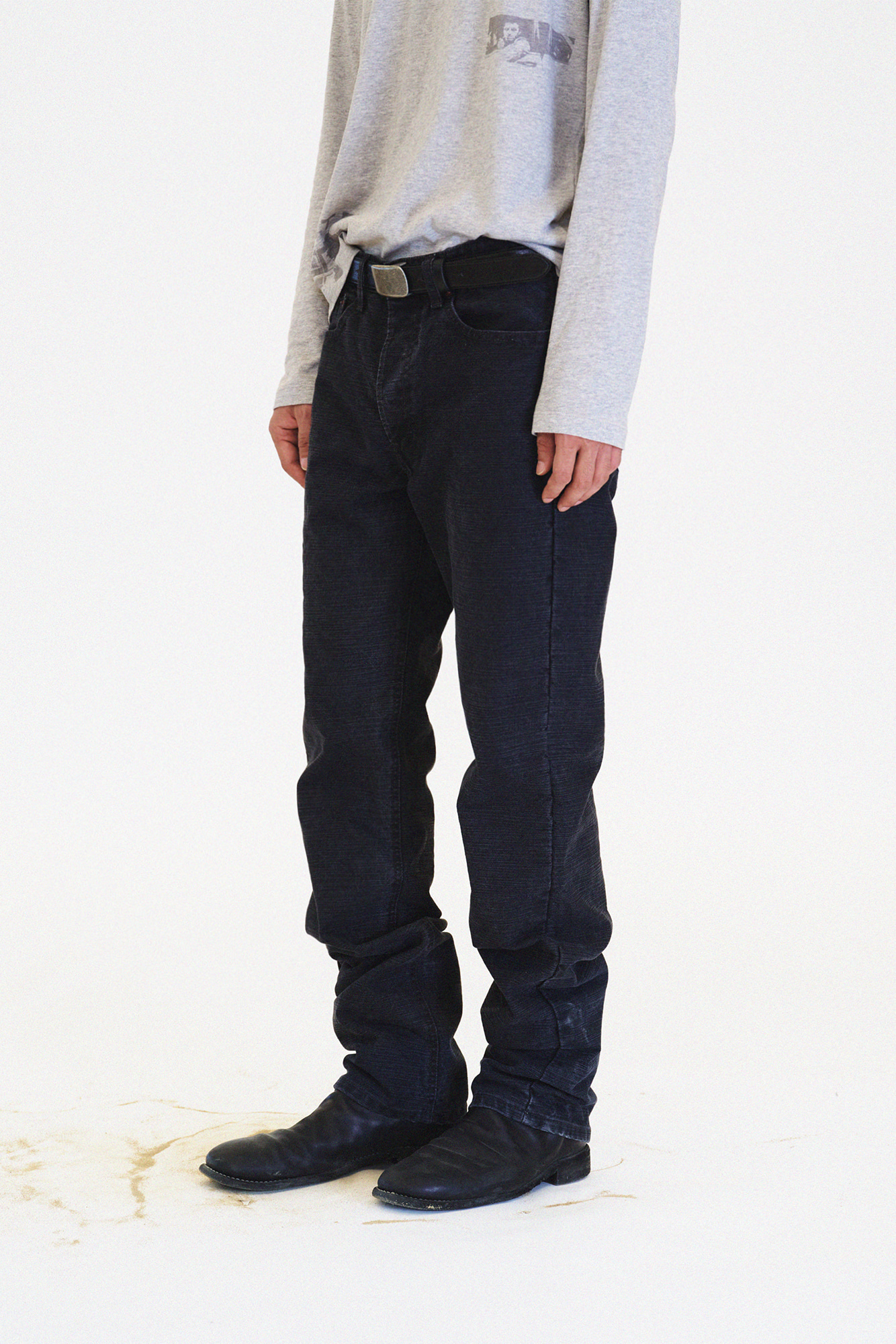 [SURFACE EDITION] HARD SLUB STRAIGHT PANTS CHARCOAL