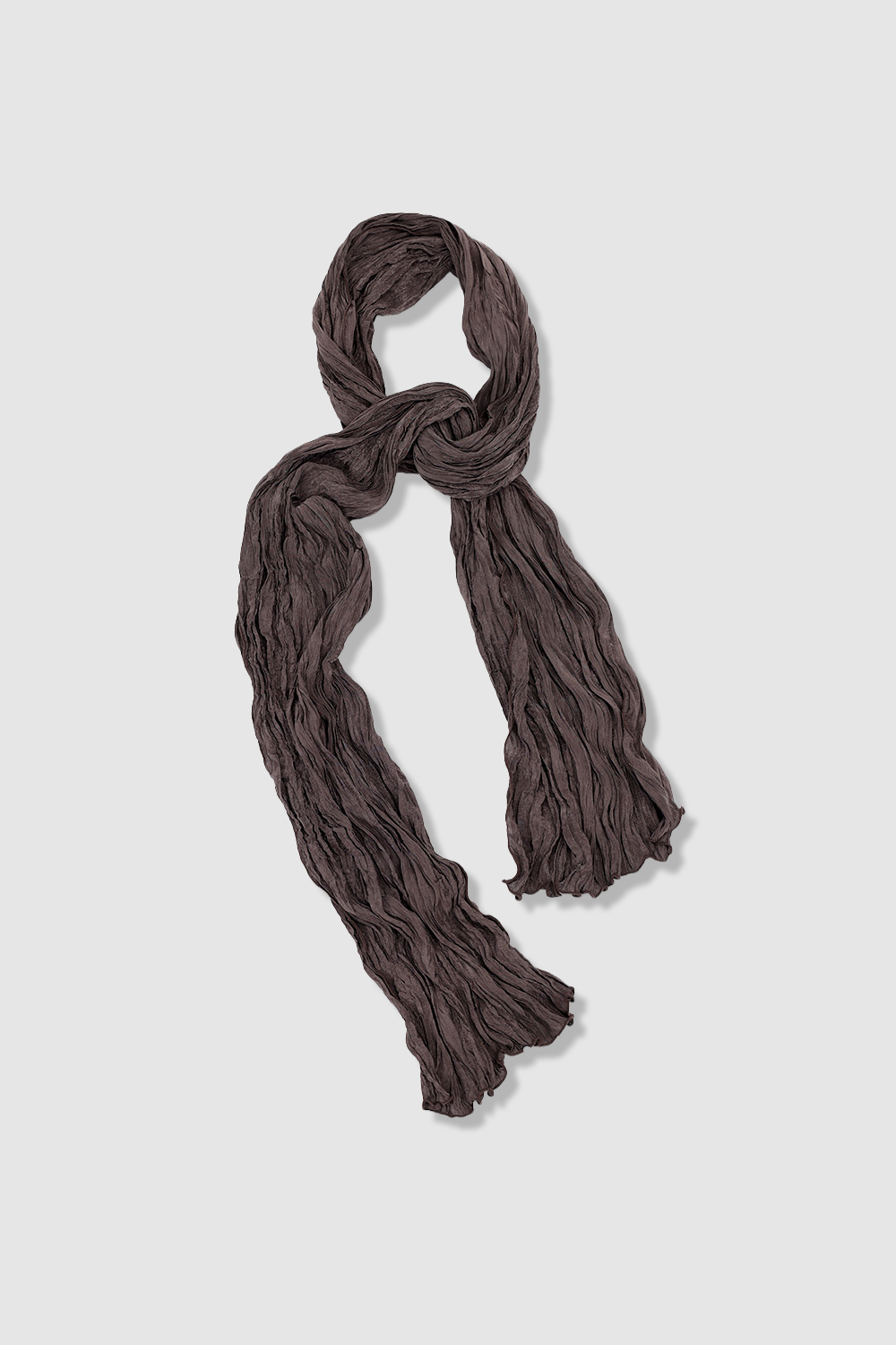 [ANYTIME LOREAK] AGAVE WRINKLE SCARF - BROWN