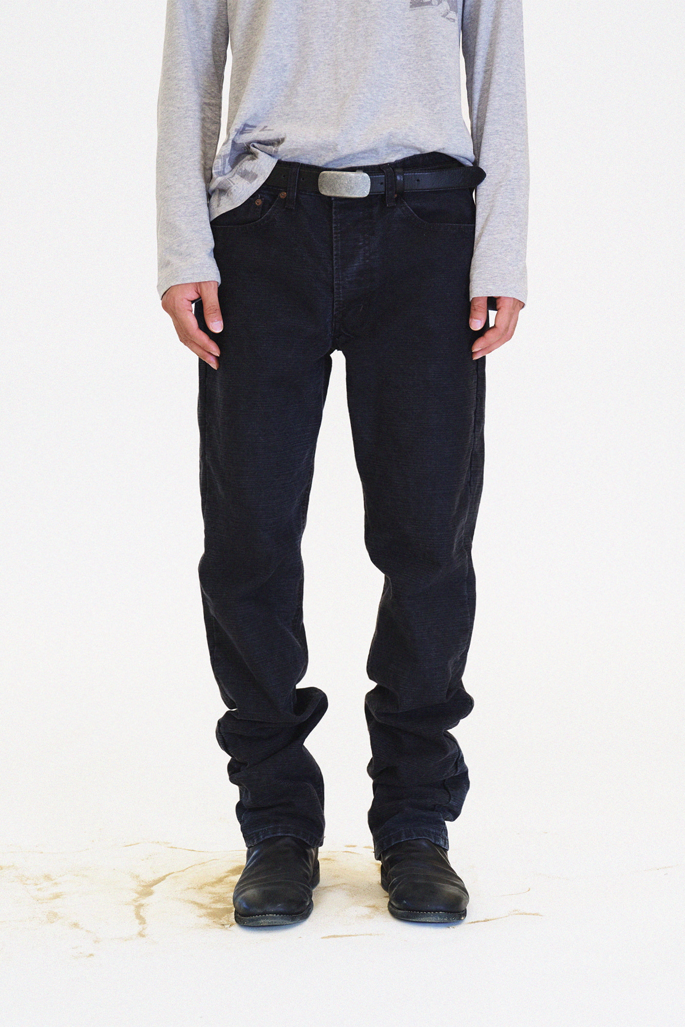 [SURFACE EDITION] HARD SLUB STRAIGHT PANTS CHARCOAL