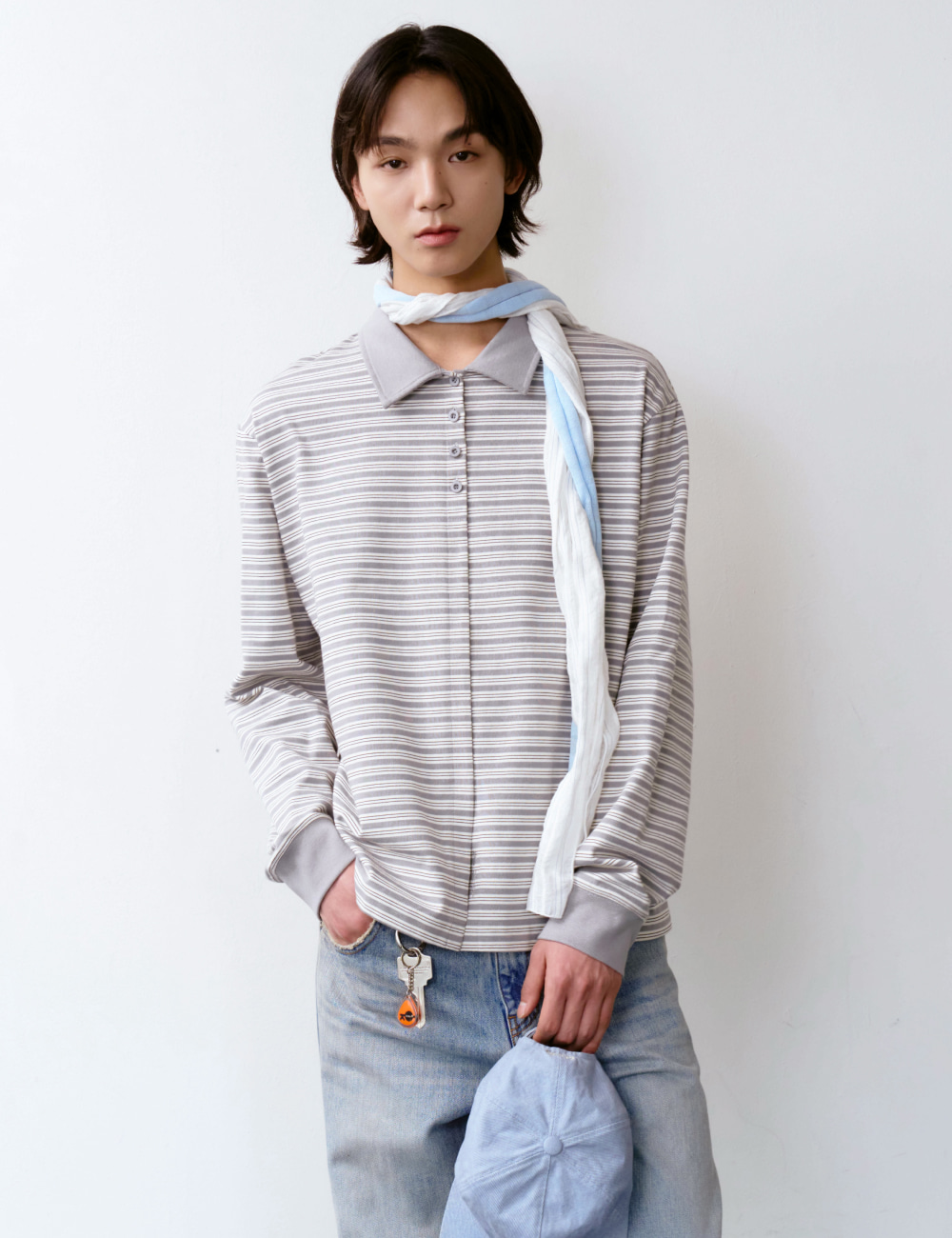 [GEN:RE] Any Way Pique Shirt Gray