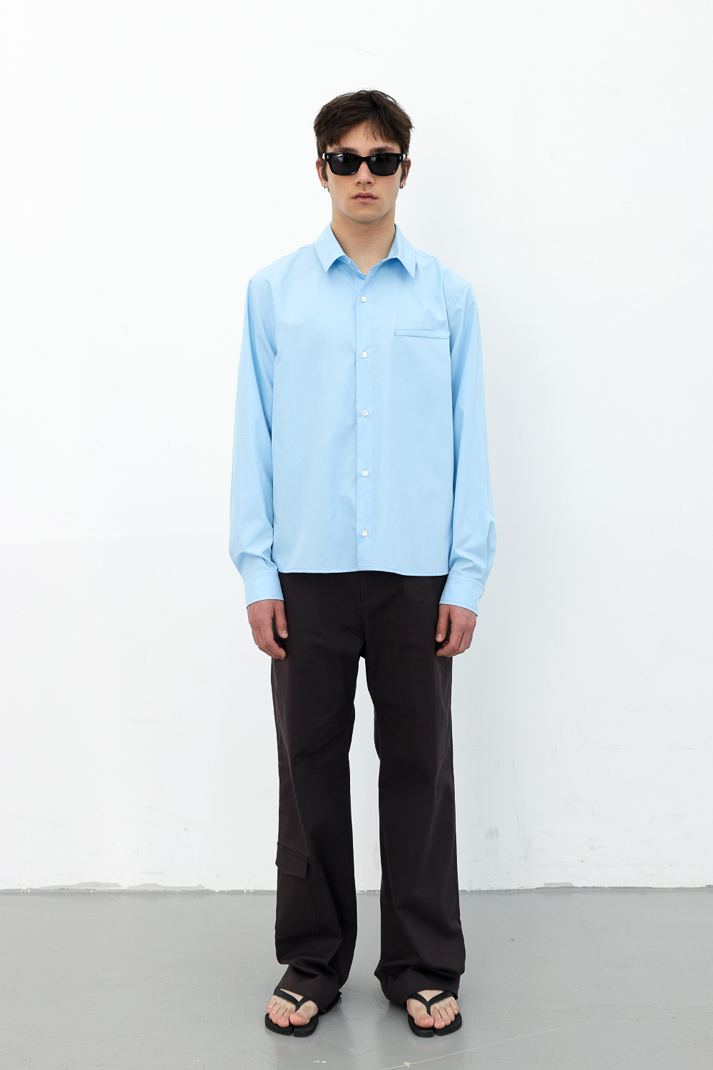 [ANYTIME LOREAK] FREESIA BLOOM SHIRT - SKY BLUE
